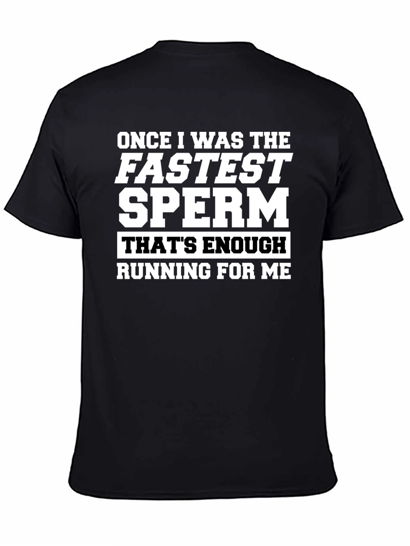 Funny Fastest Sperm Graphic Tee - Black