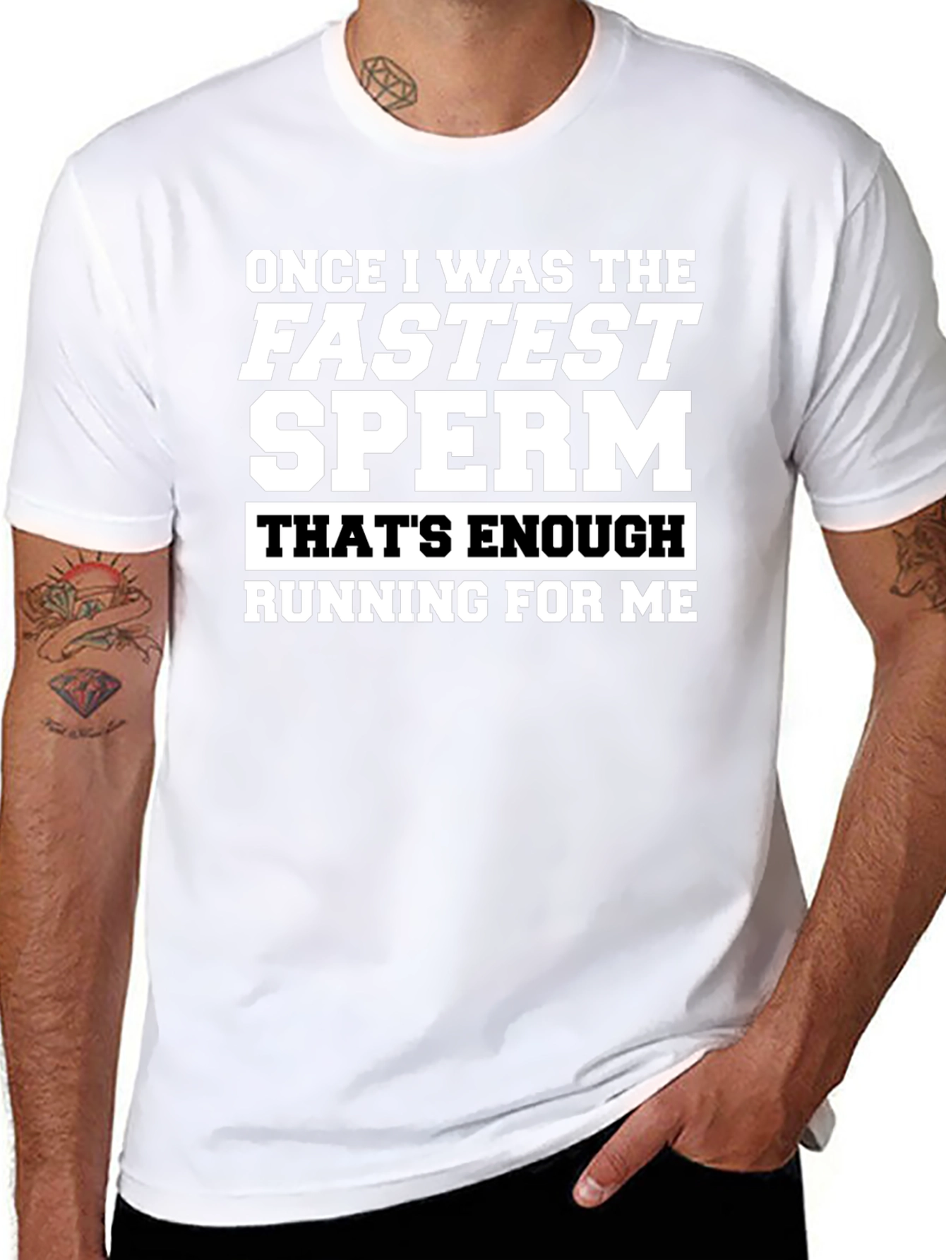 Funny Fastest Sperm Graphic Tee - Black