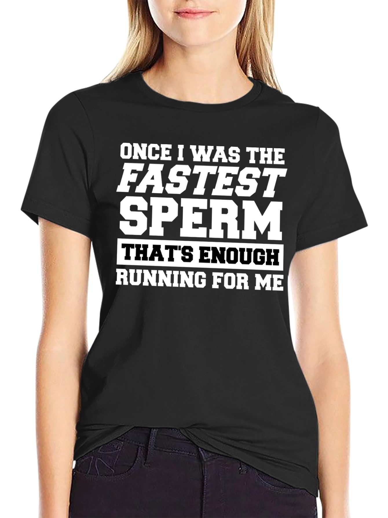 Funny Fastest Sperm Graphic Tee - Black