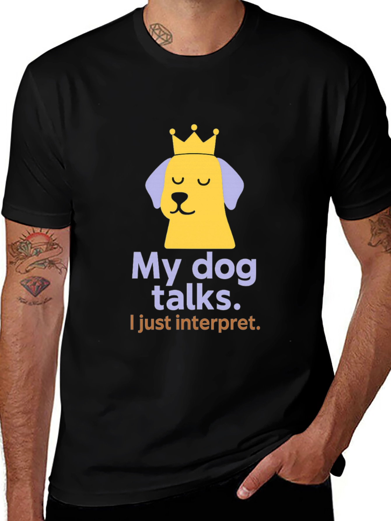 My Dog Talks Funny Slogan T-Shirt