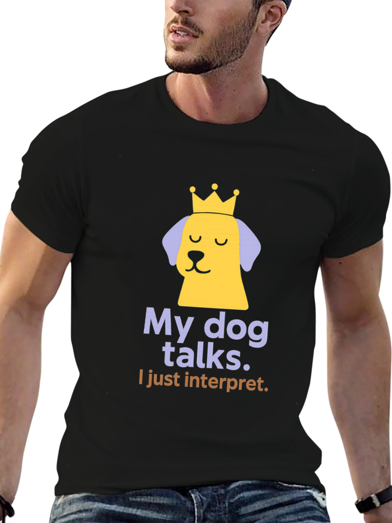 My Dog Talks Funny Slogan T-Shirt