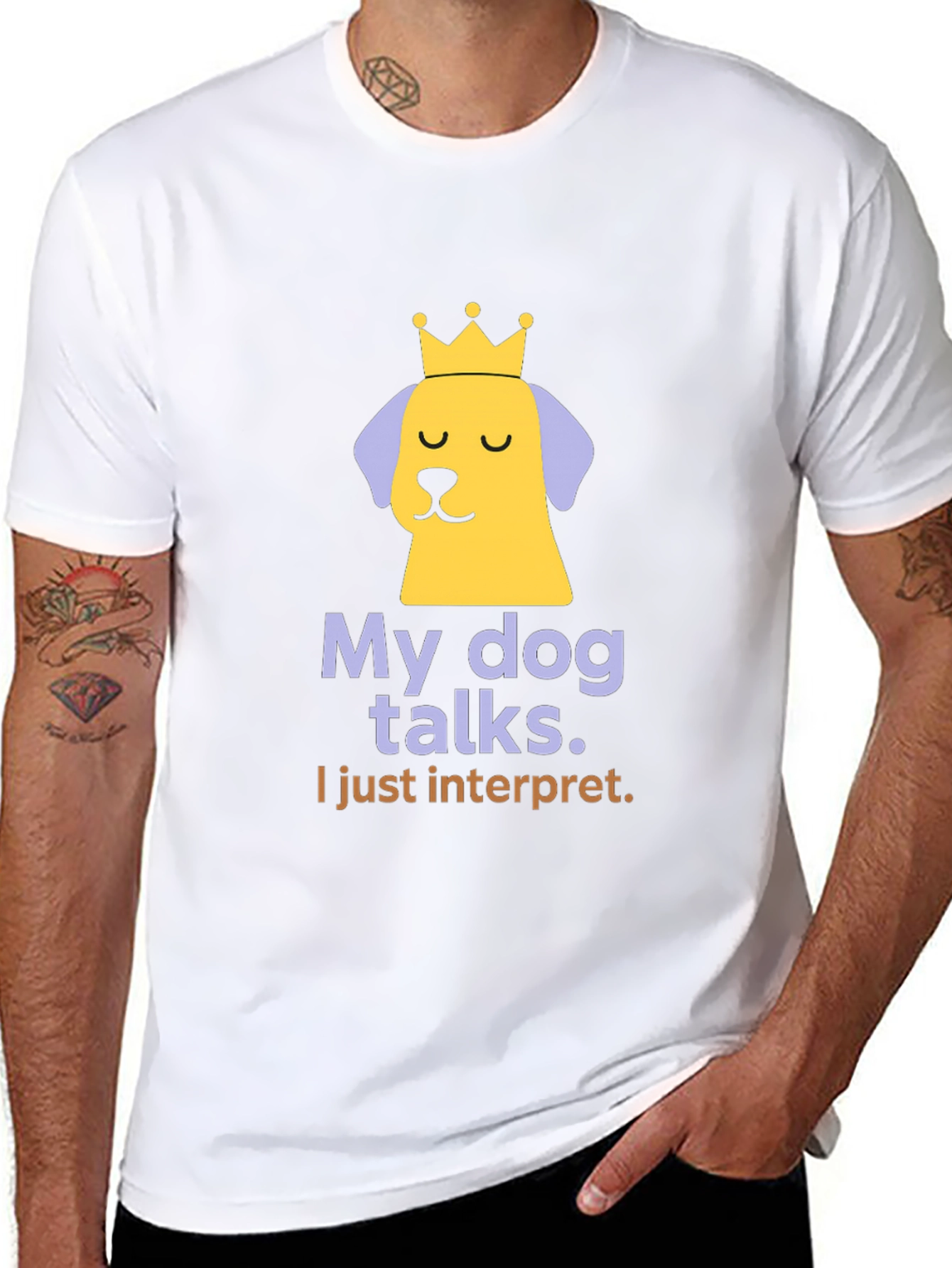 My Dog Talks Funny Slogan T-Shirt