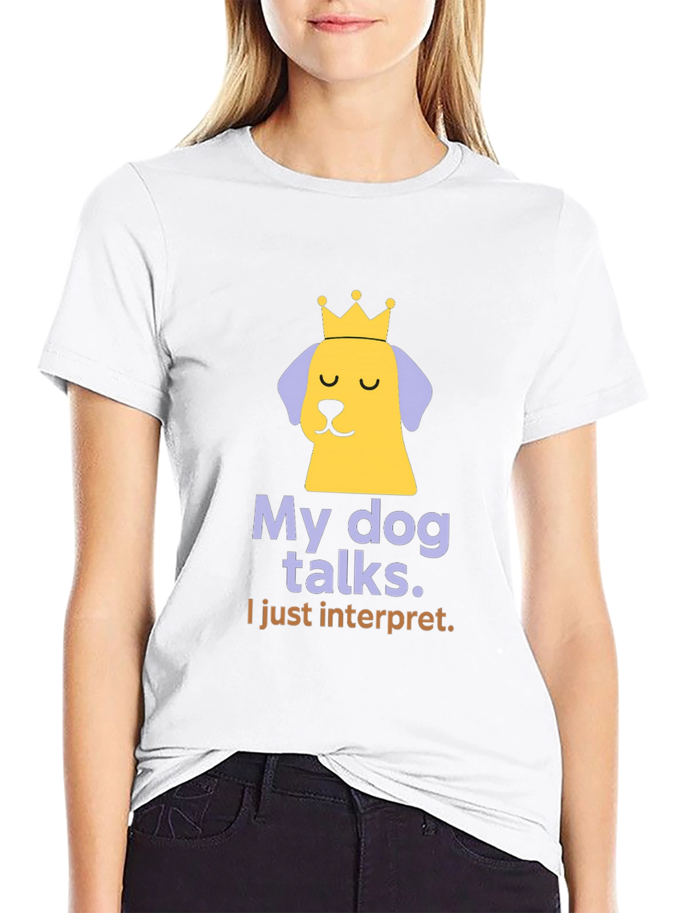 My Dog Talks Funny Slogan T-Shirt
