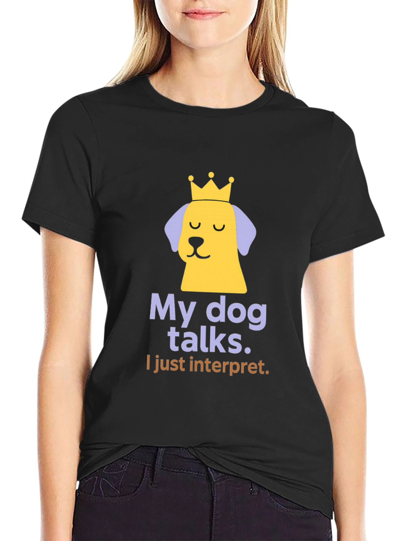 My Dog Talks Funny Slogan T-Shirt