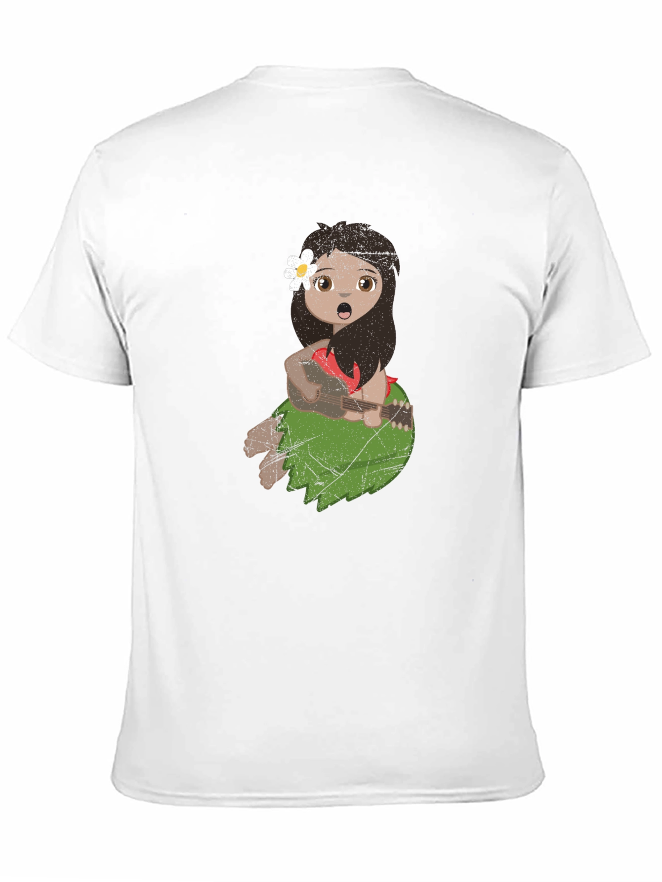 Girl Playing Ukulele Black T-Shirt