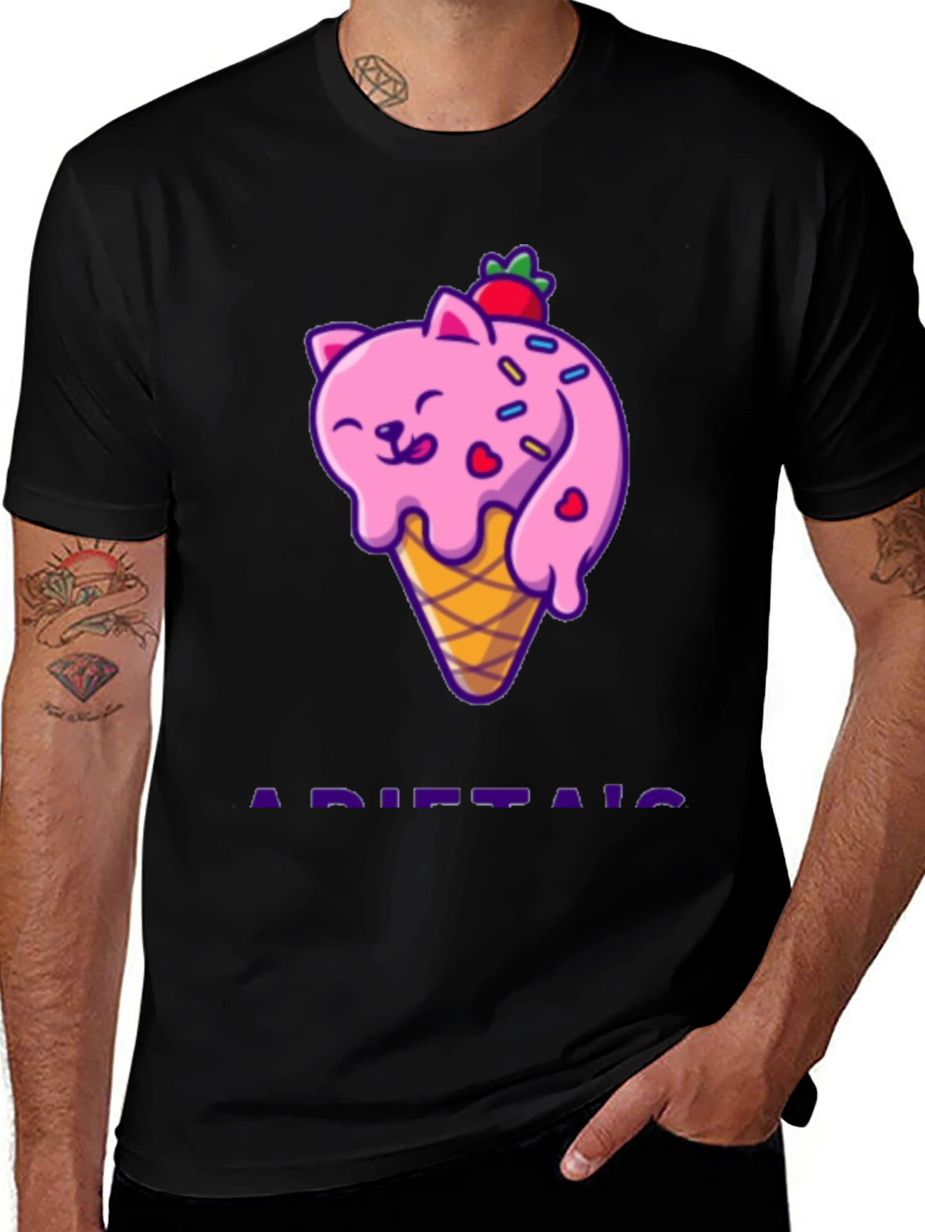 Cute Cat Ice Cream T-Shirt - Fun Novelty Tee