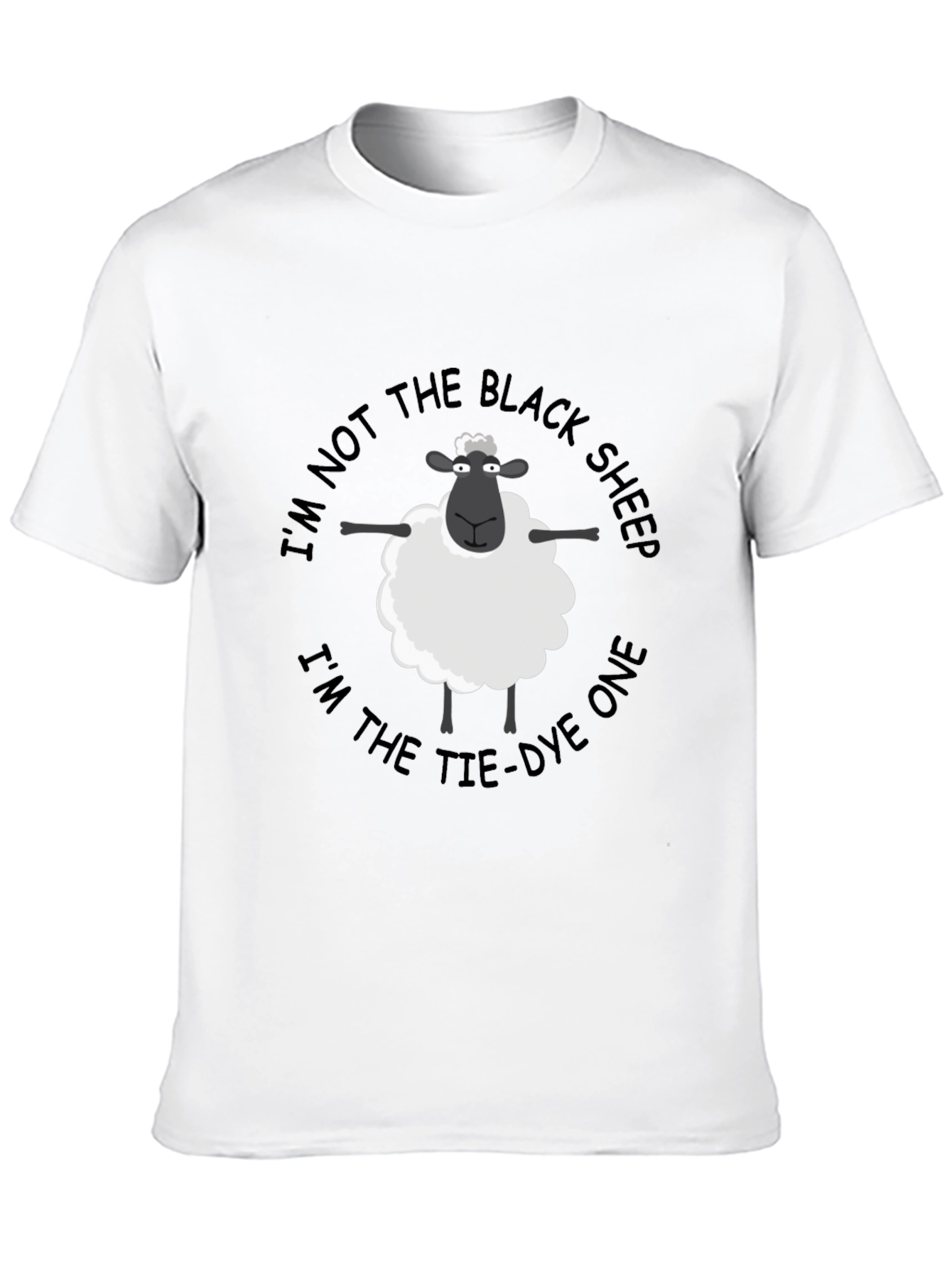 Funny Tie-Dye Sheep T-Shirt - Not the Black Sheep