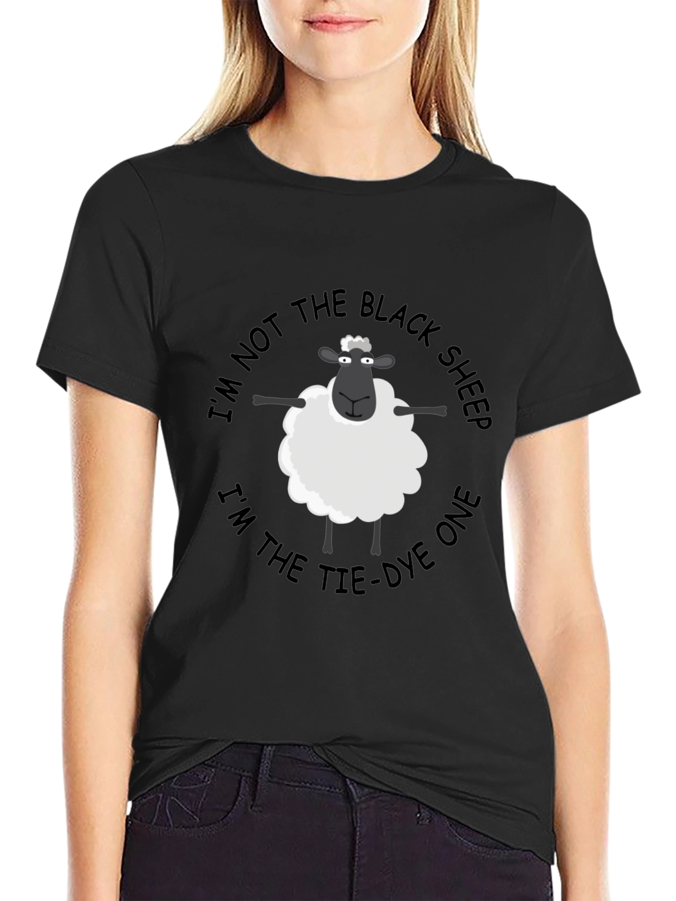 Funny Tie-Dye Sheep T-Shirt - Not the Black Sheep