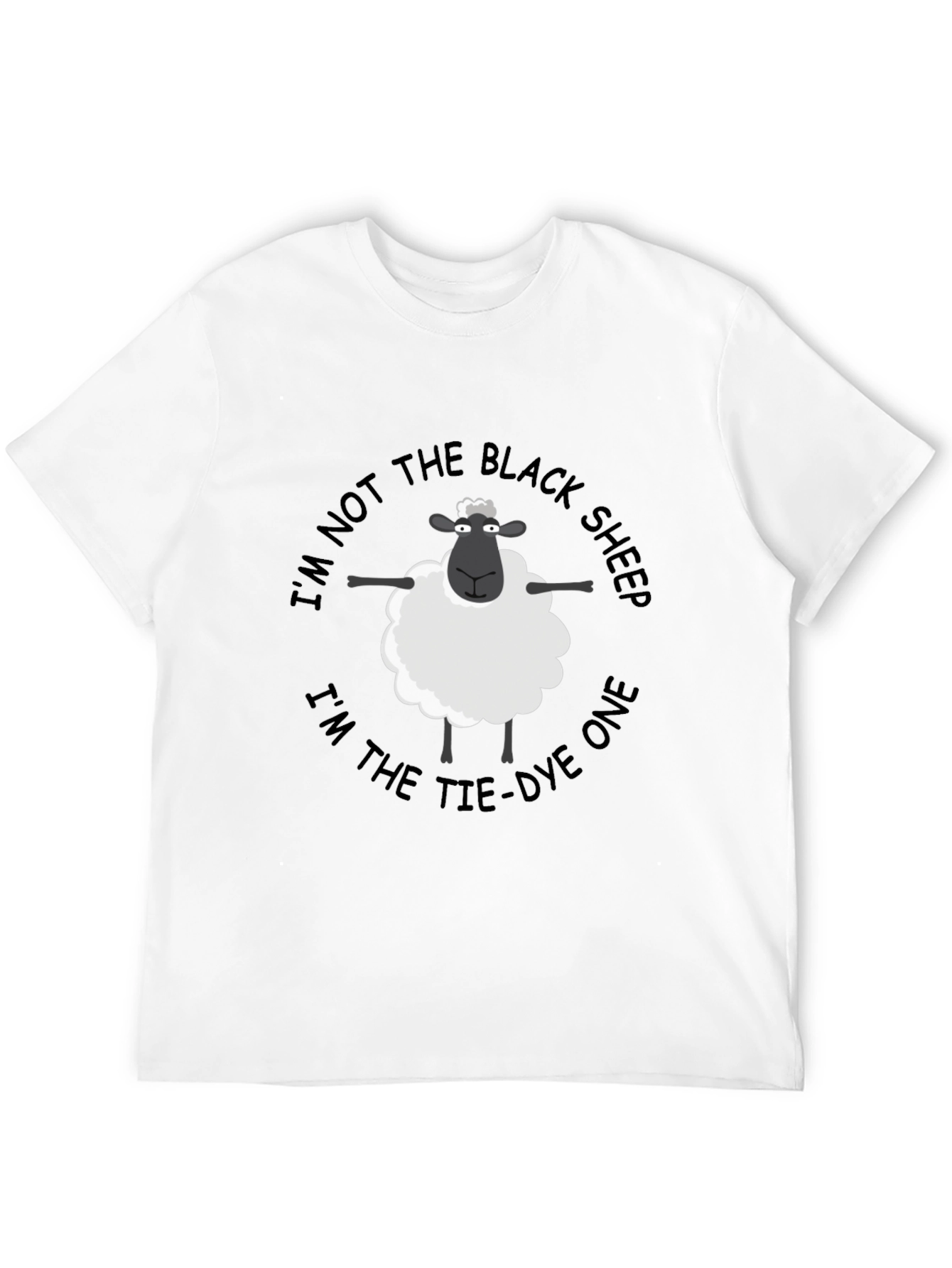 Funny Tie-Dye Sheep T-Shirt - Not the Black Sheep