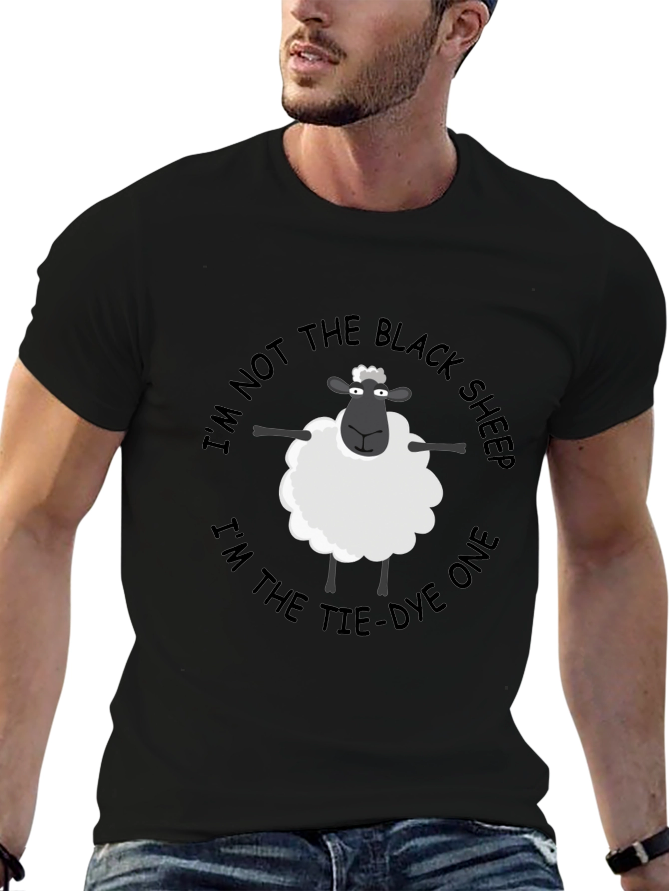 Funny Tie-Dye Sheep T-Shirt - Not the Black Sheep