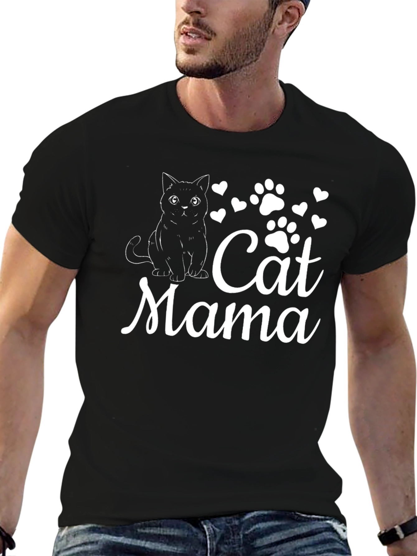 Cat Mama T-Shirt - Black Cat Lover Tee