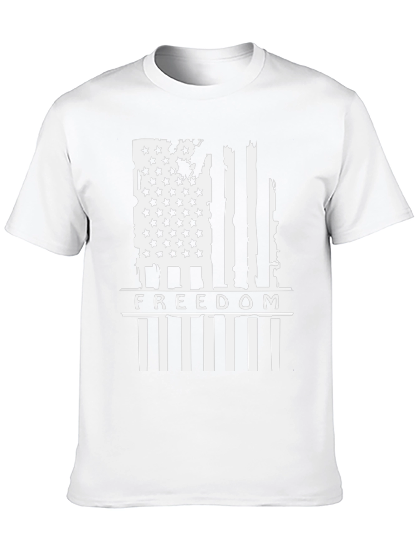 Distressed American Flag Freedom Graphic Tee - Black