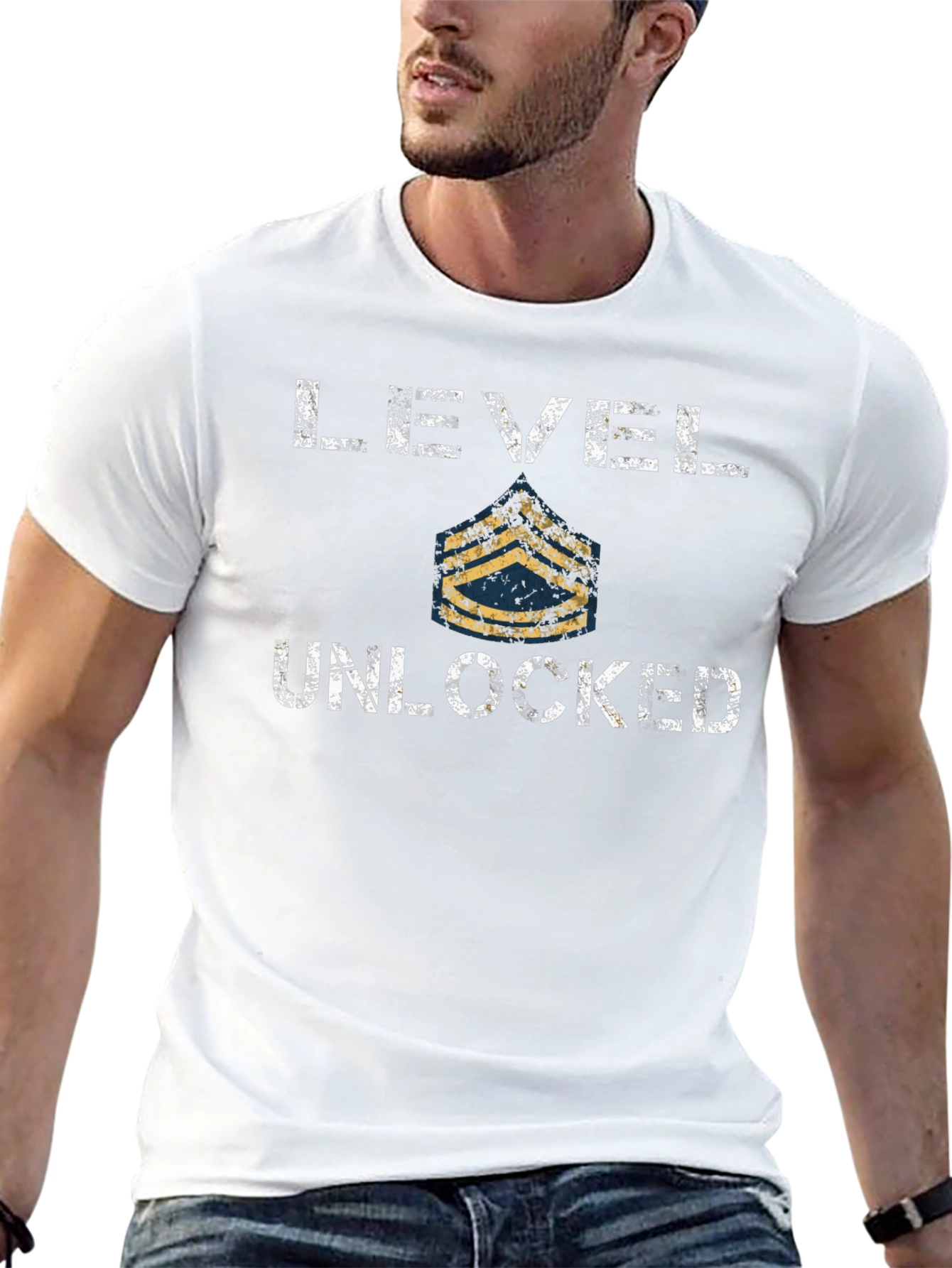 Level Unlocked T-Shirt - Military Sergeant Stripes