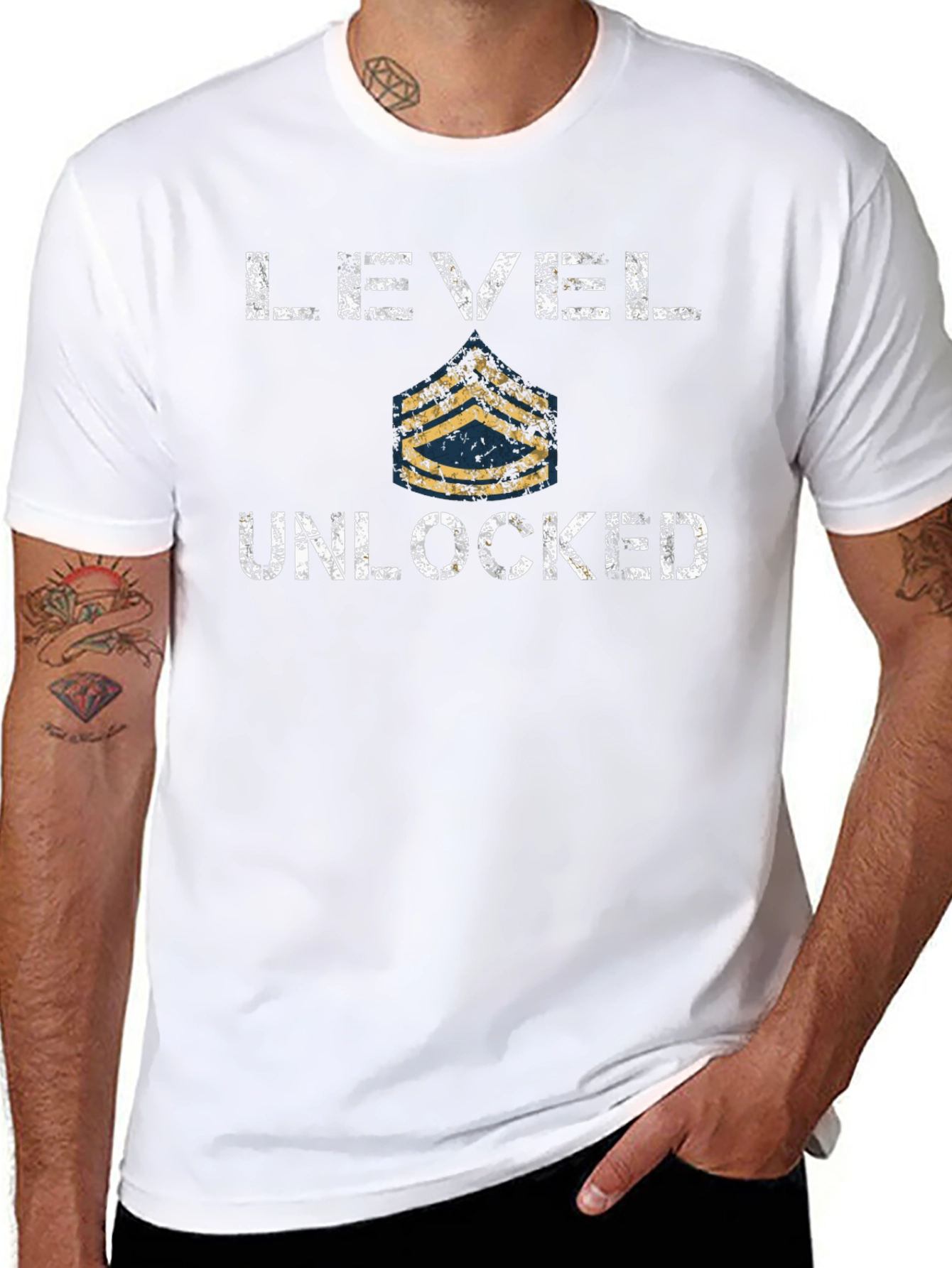 Level Unlocked T-Shirt - Military Sergeant Stripes