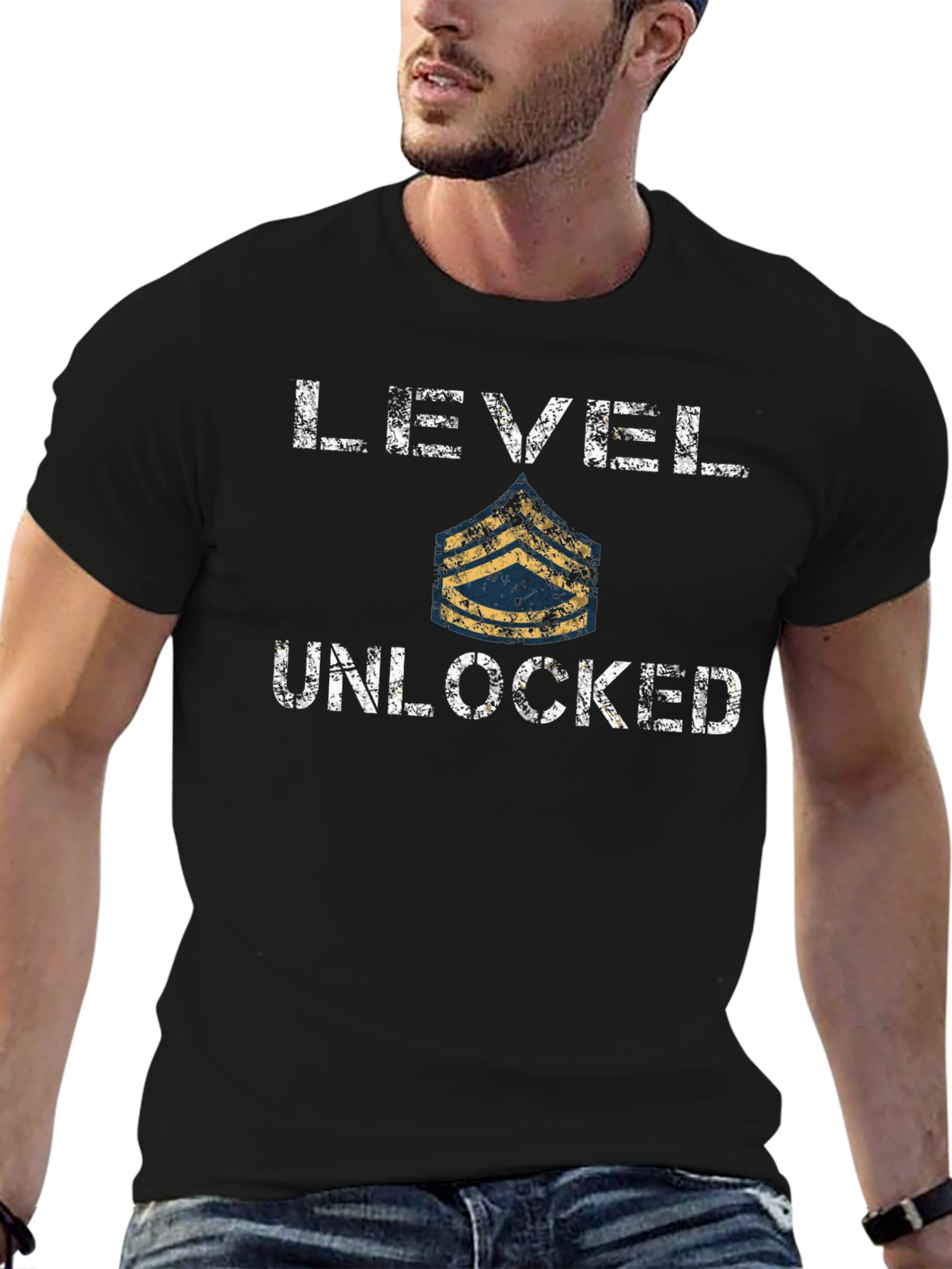 Level Unlocked T-Shirt - Military Sergeant Stripes