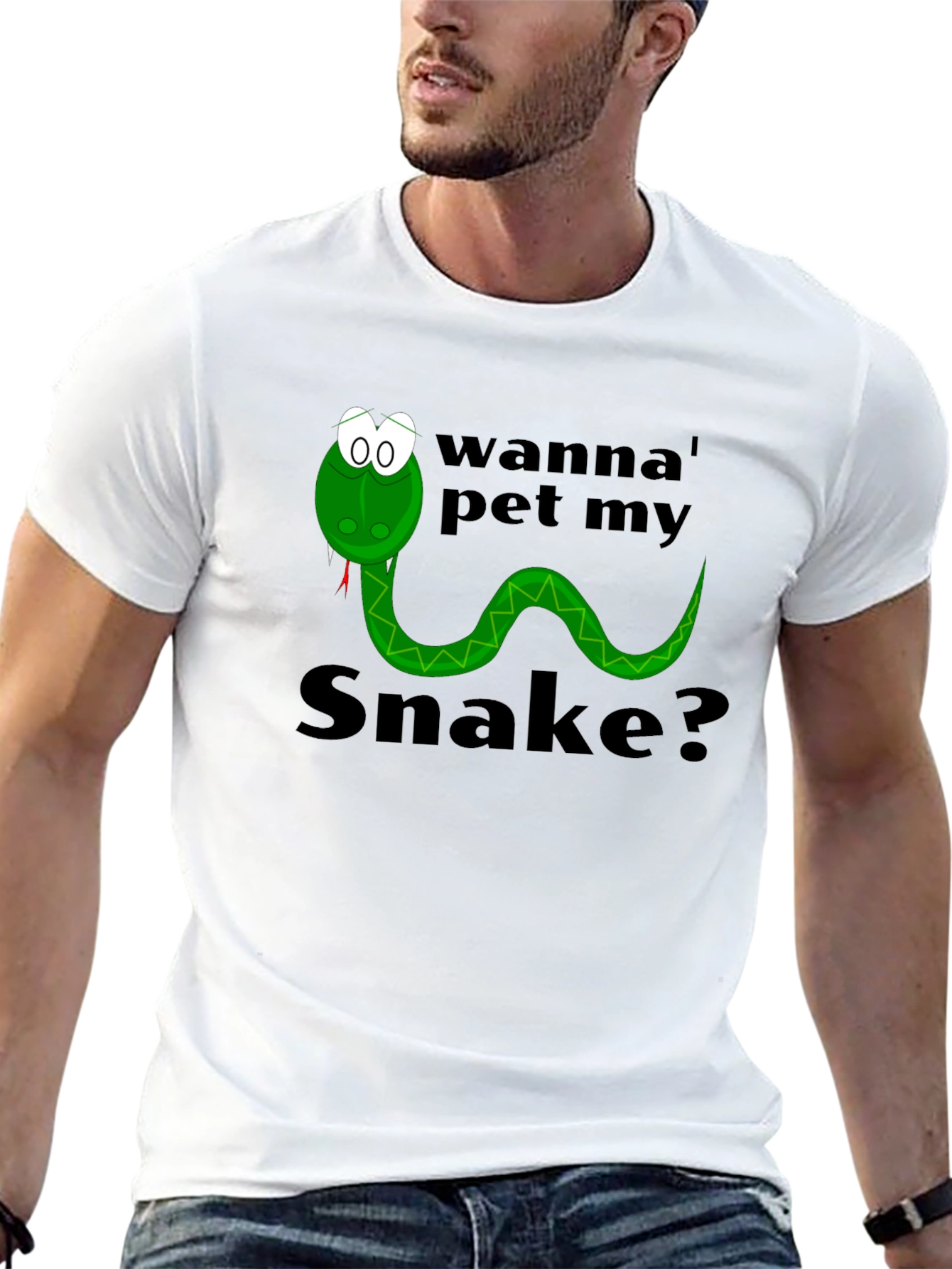 Wanna Pet My Snake? Funny Graphic Tee
