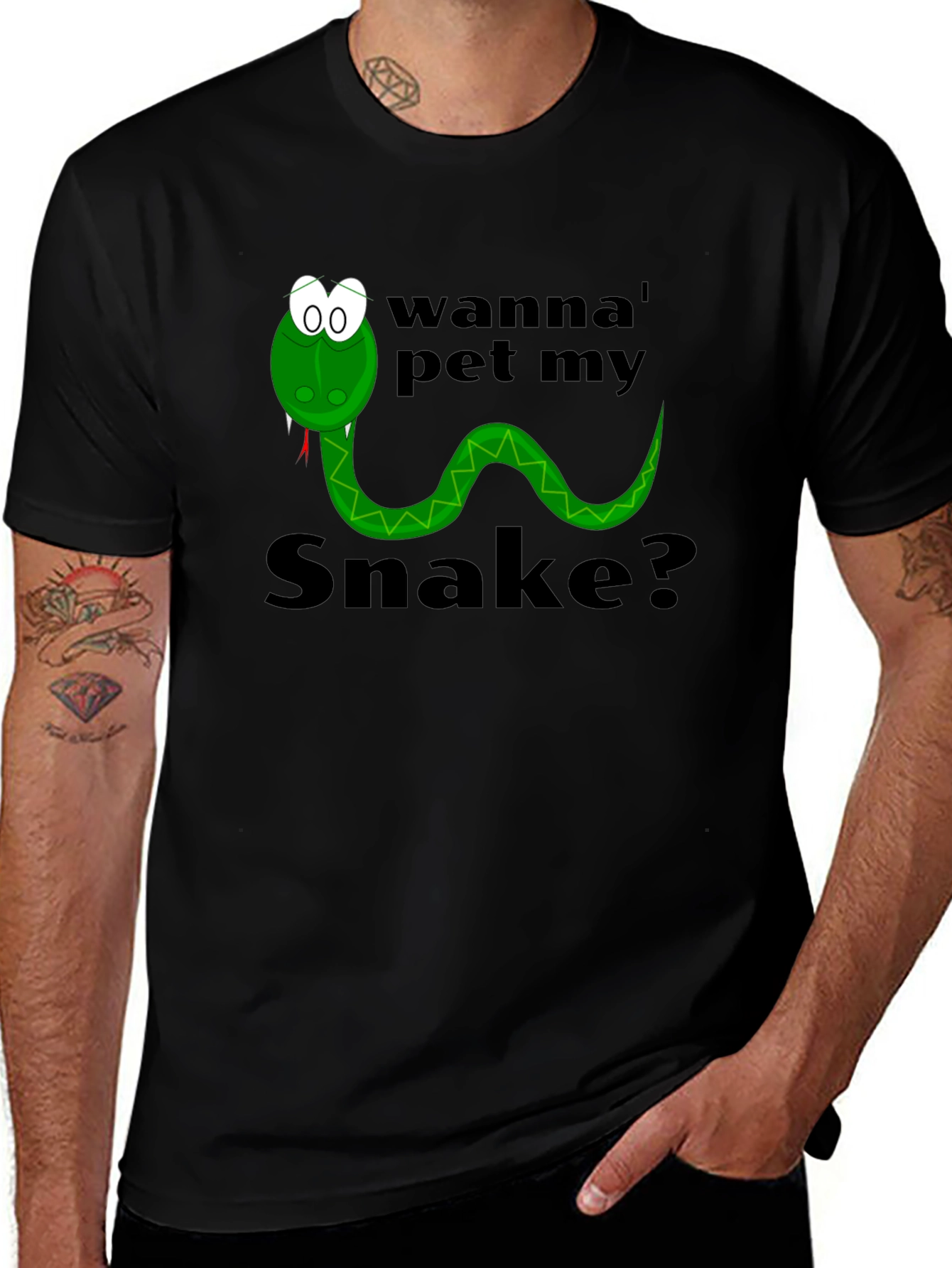 Wanna Pet My Snake? Funny Graphic Tee