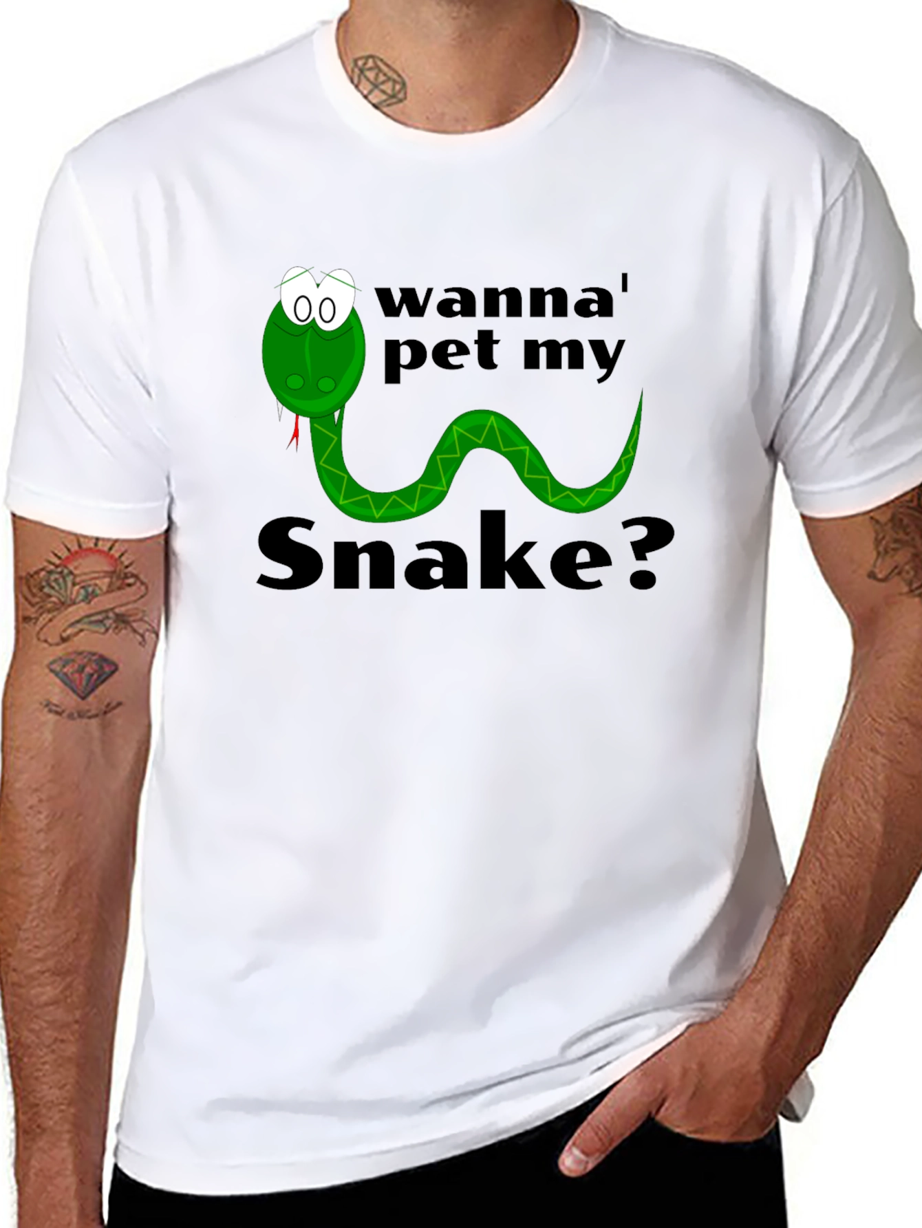 Wanna Pet My Snake? Funny Graphic Tee