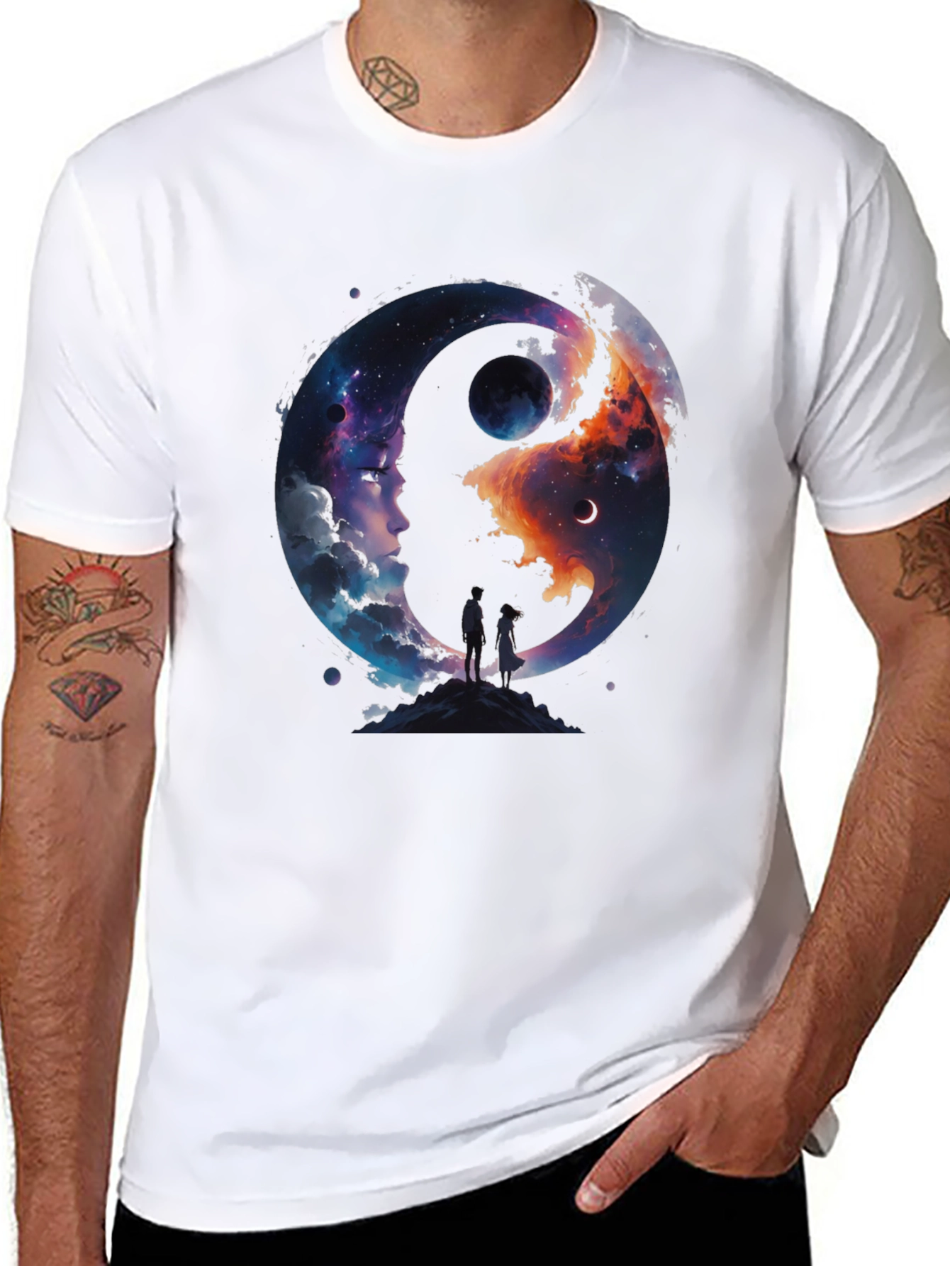 Yin Yang Space Graphic T-Shirt