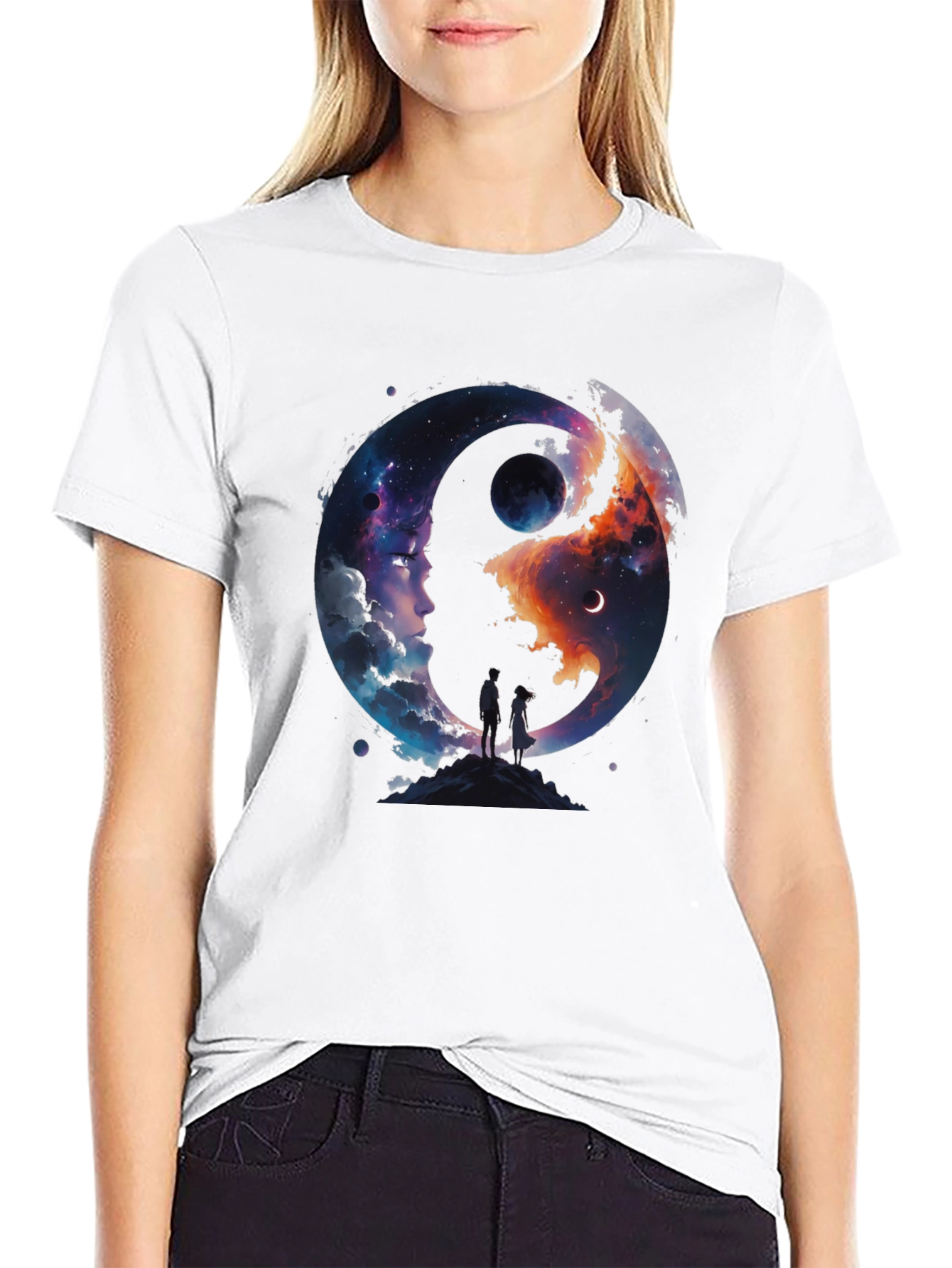 Yin Yang Space Graphic T-Shirt