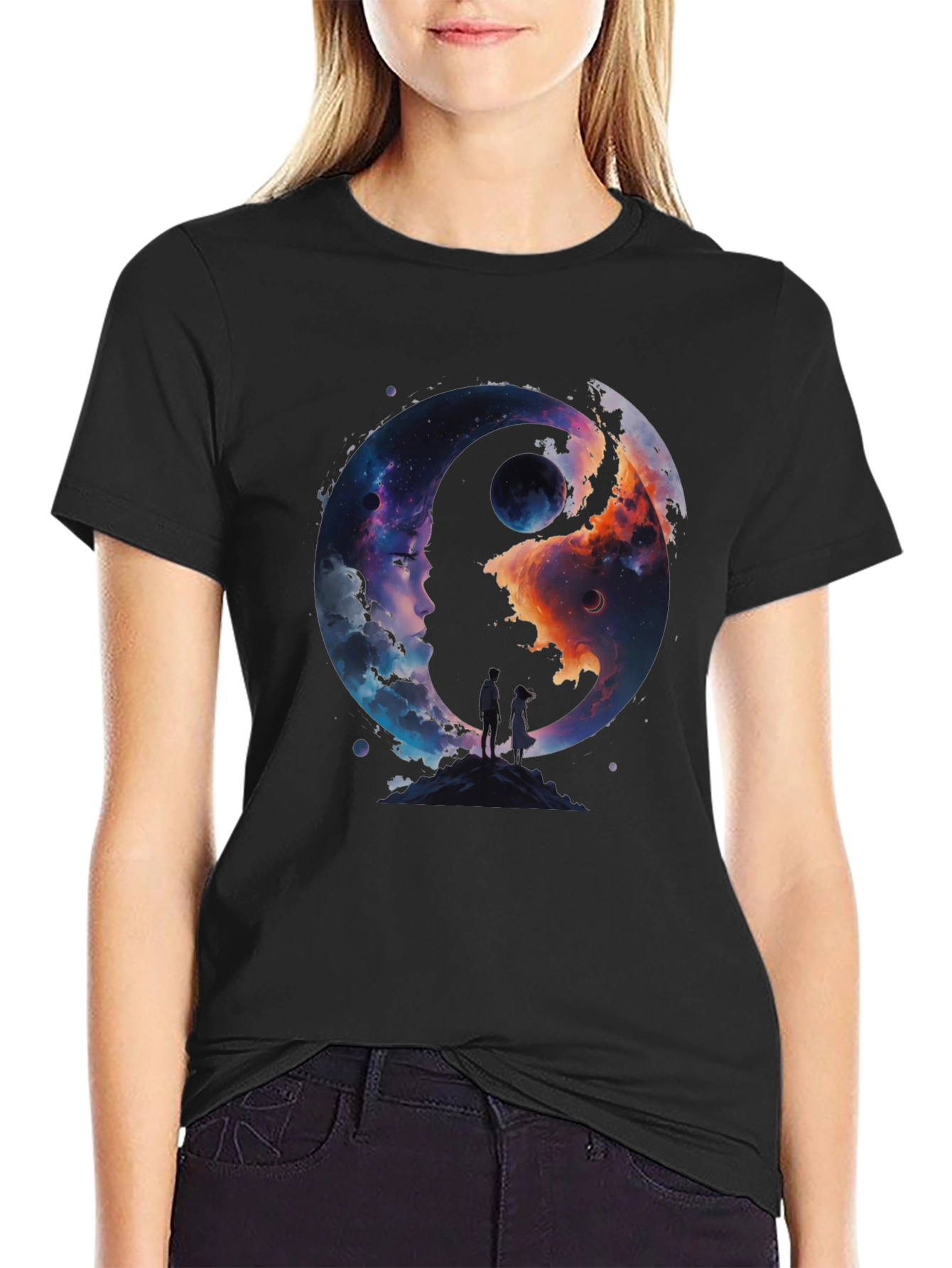 Yin Yang Space Graphic T-Shirt