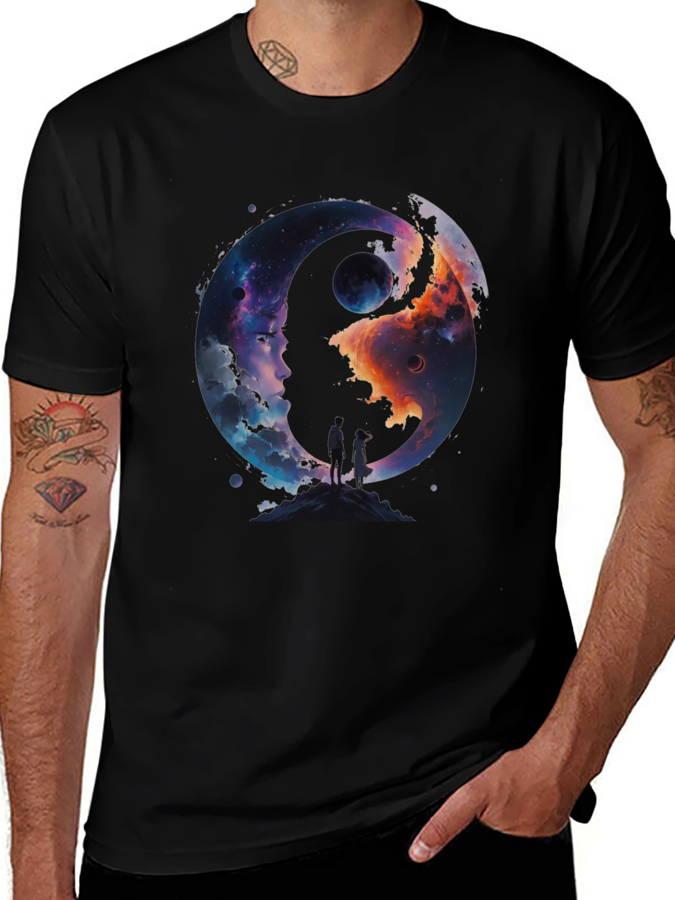 Yin Yang Space Graphic T-Shirt
