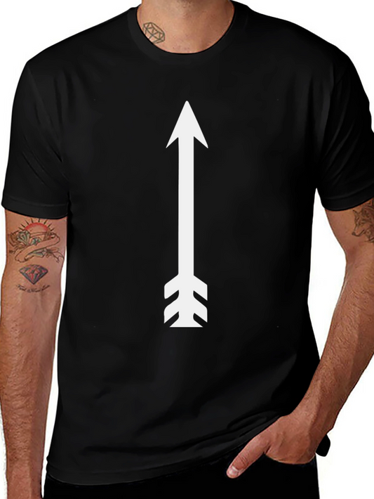 Arrow Graphic Tee - Black Cotton Casual Shirt