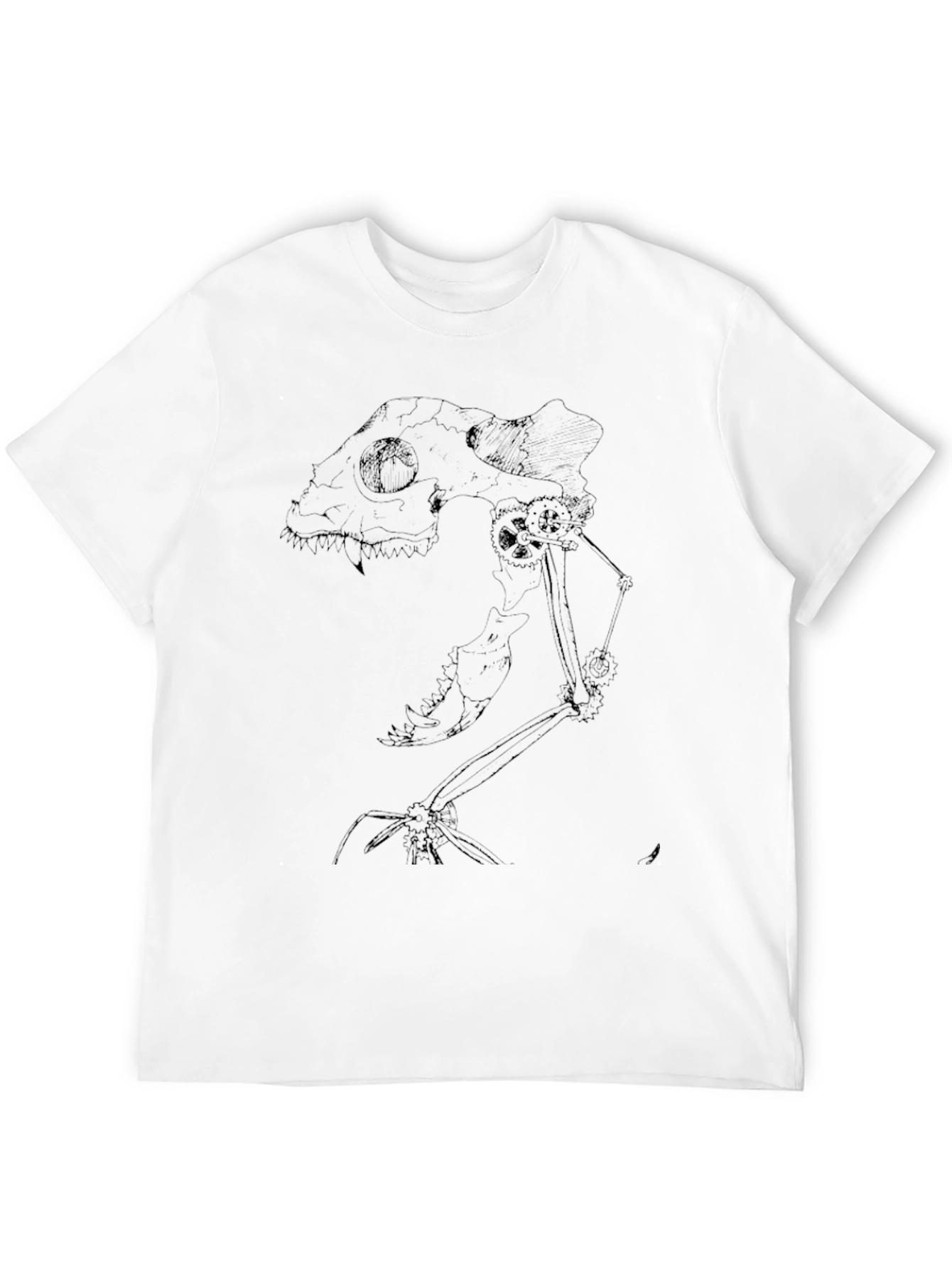 Black Steampunk Gecko Skeleton Graphic Tee