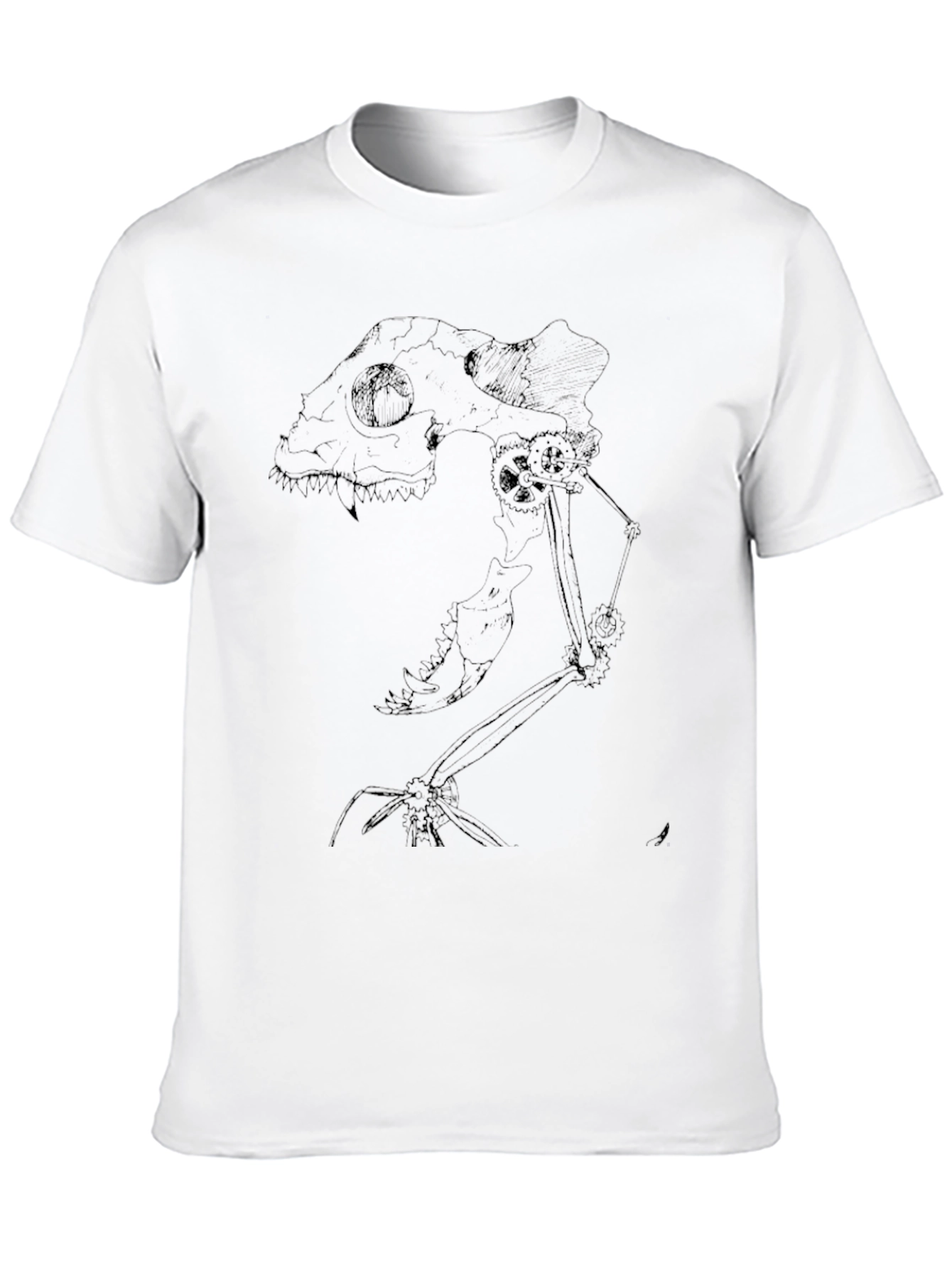Black Steampunk Gecko Skeleton Graphic Tee