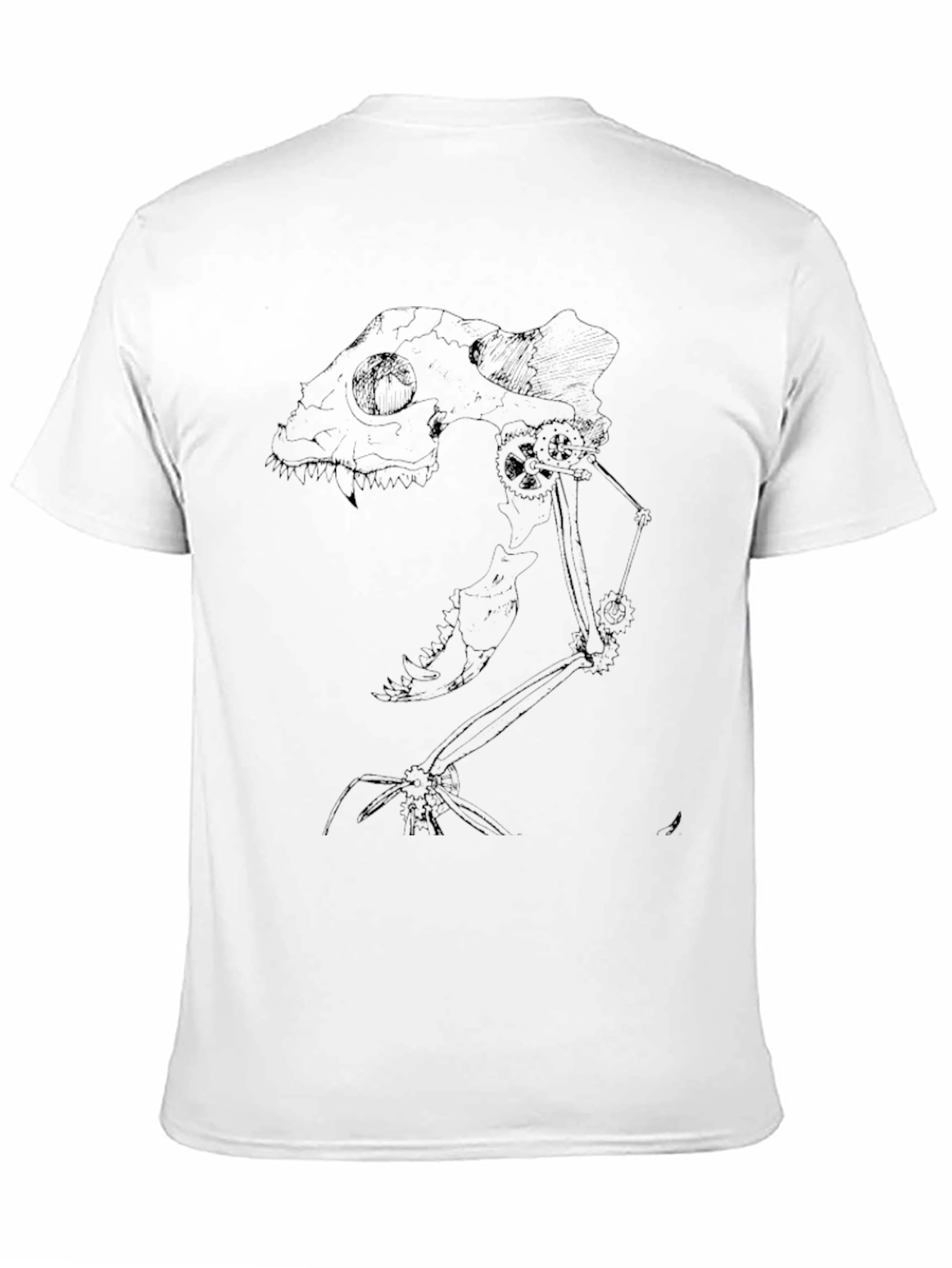 Black Steampunk Gecko Skeleton Graphic Tee