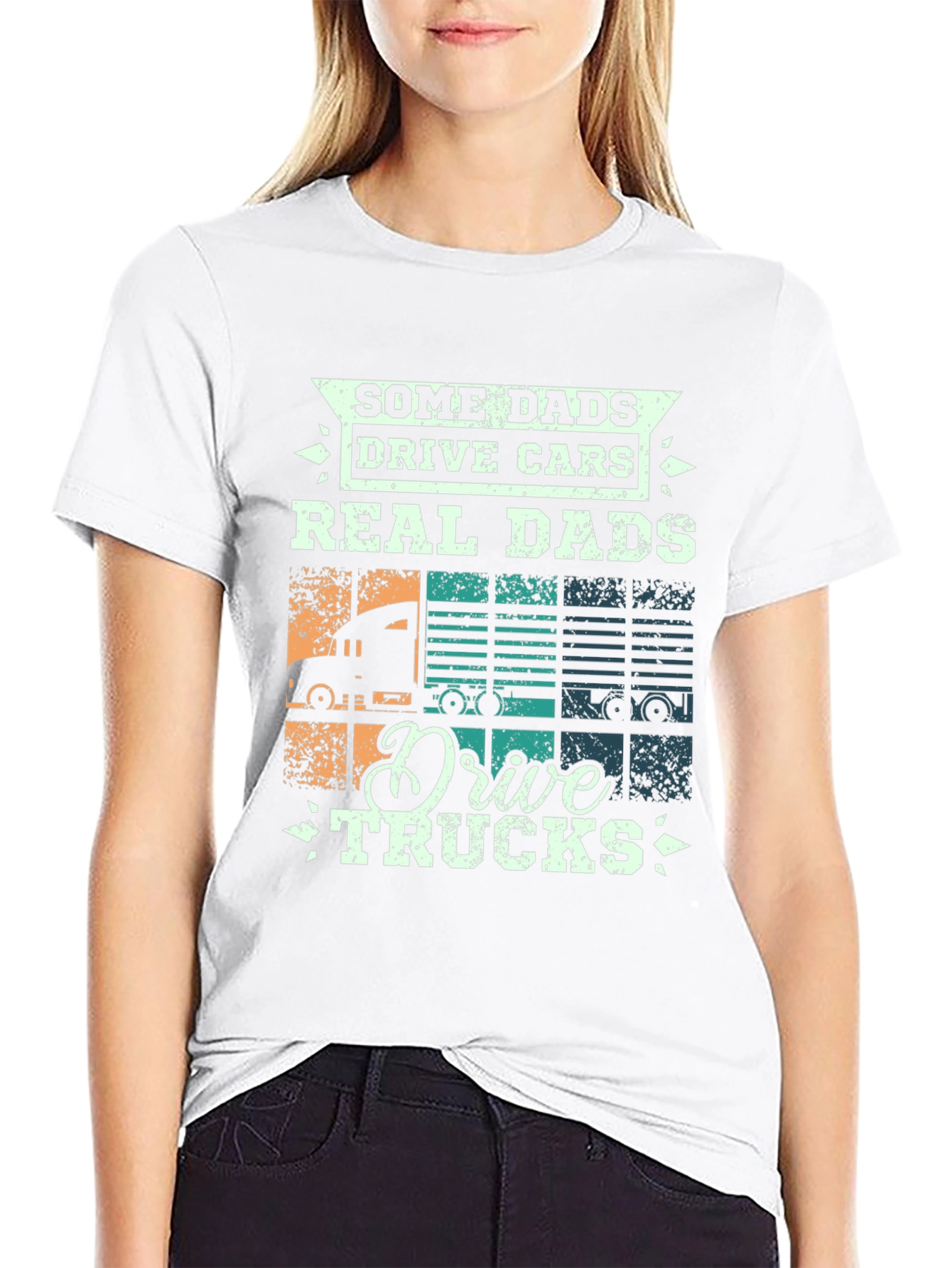 Real Dads Drive Trucks Graphic T-Shirt