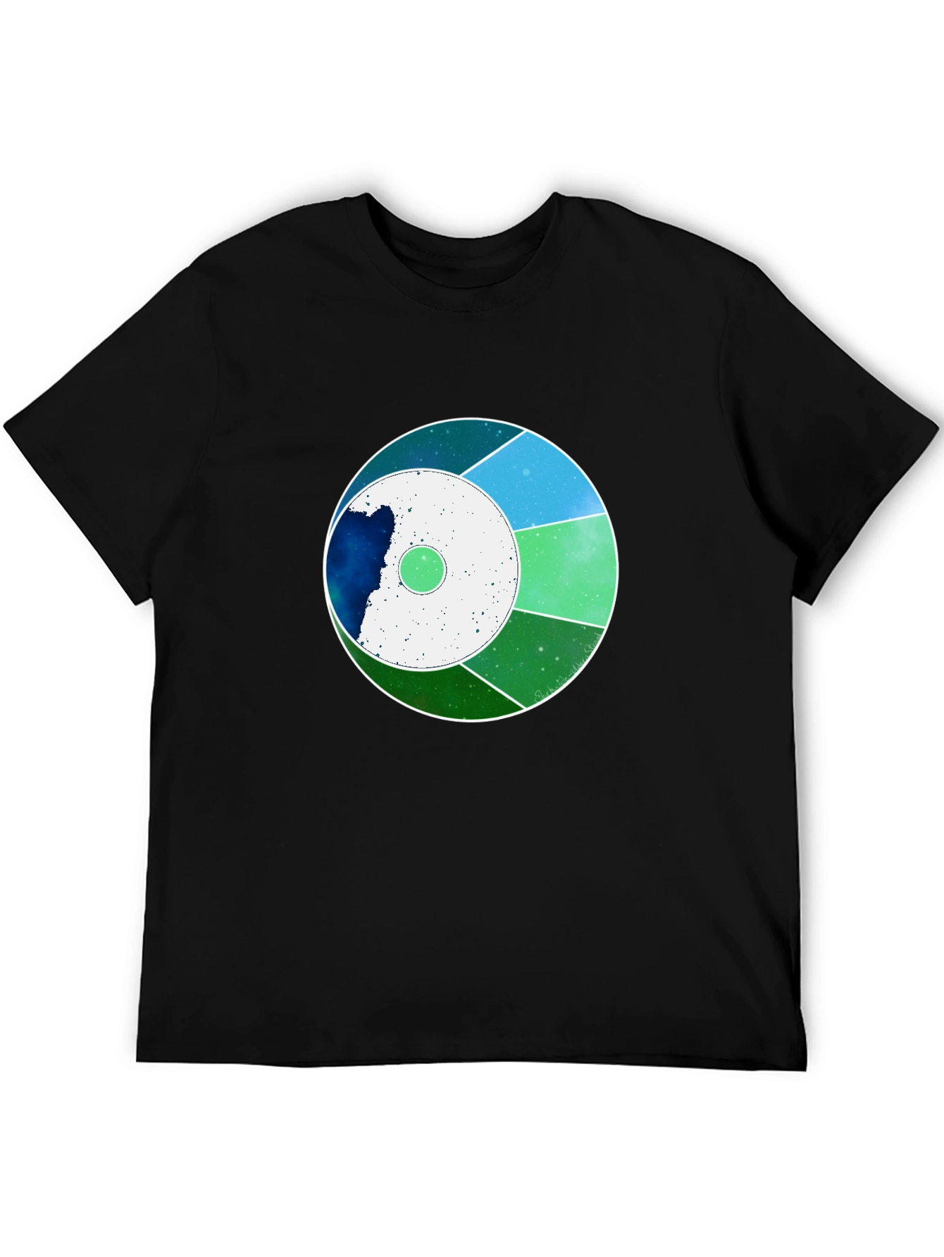 Abstract Graphic Tee - Modern Design Black Shirt