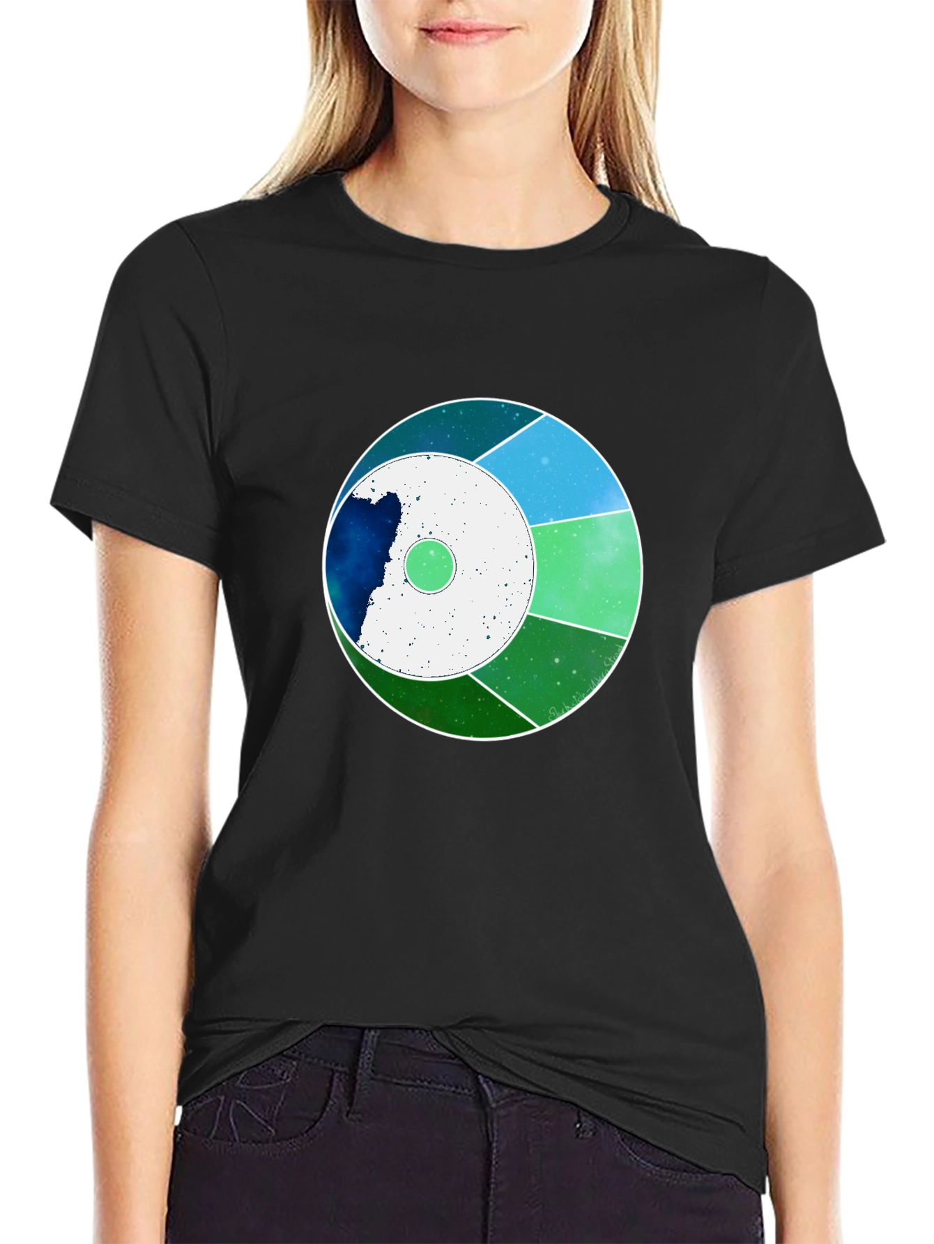Abstract Graphic Tee - Modern Design Black Shirt