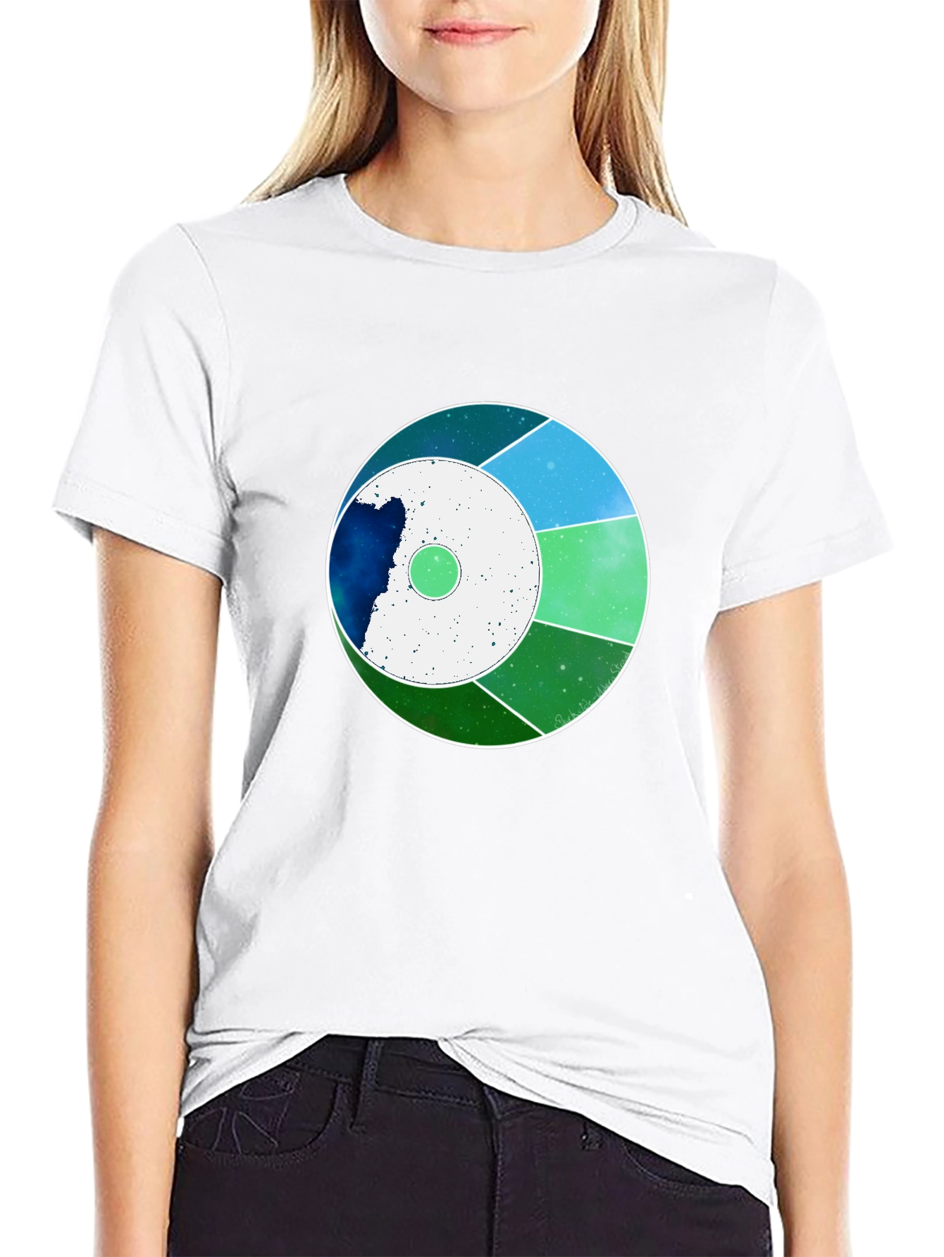 Abstract Graphic Tee - Modern Design Black Shirt