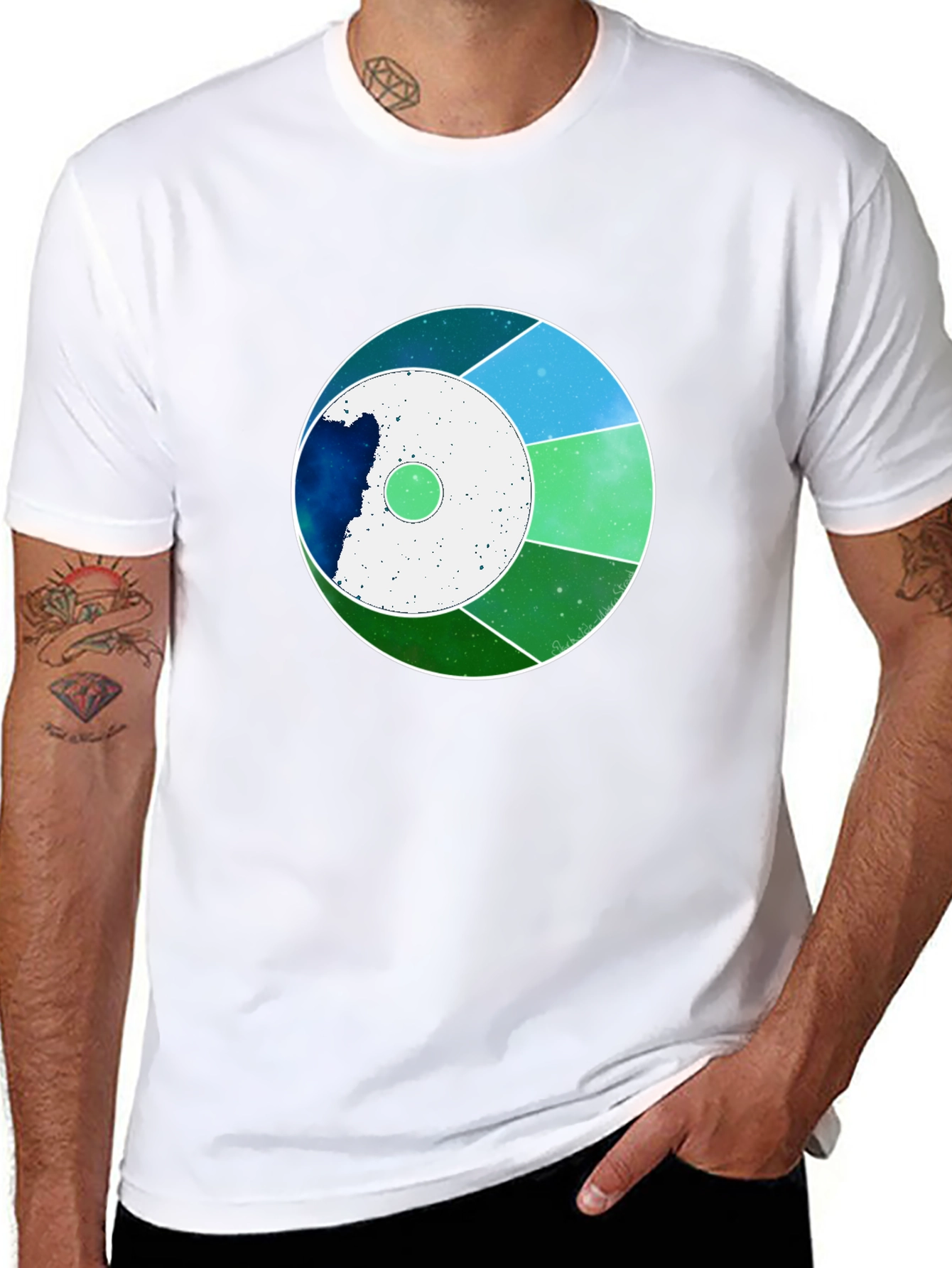 Abstract Graphic Tee - Modern Design Black Shirt