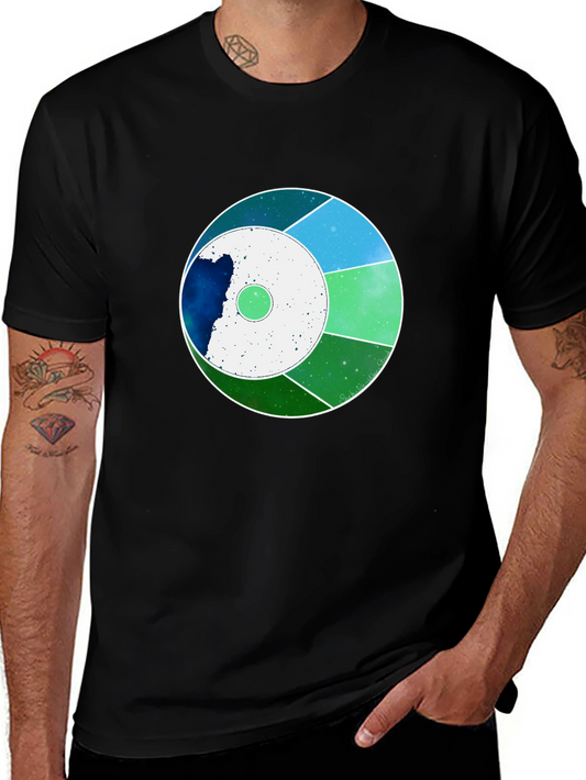 Abstract Graphic Tee - Modern Design Black Shirt