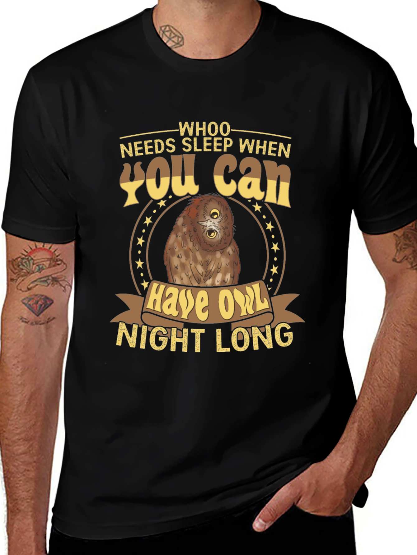 Whoo Needs Sleep Owl T-Shirt