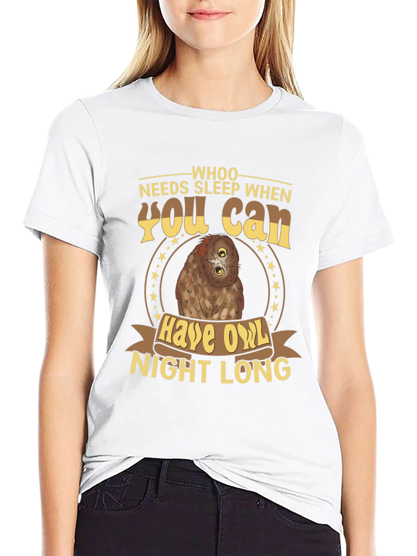 Whoo Needs Sleep Owl T-Shirt