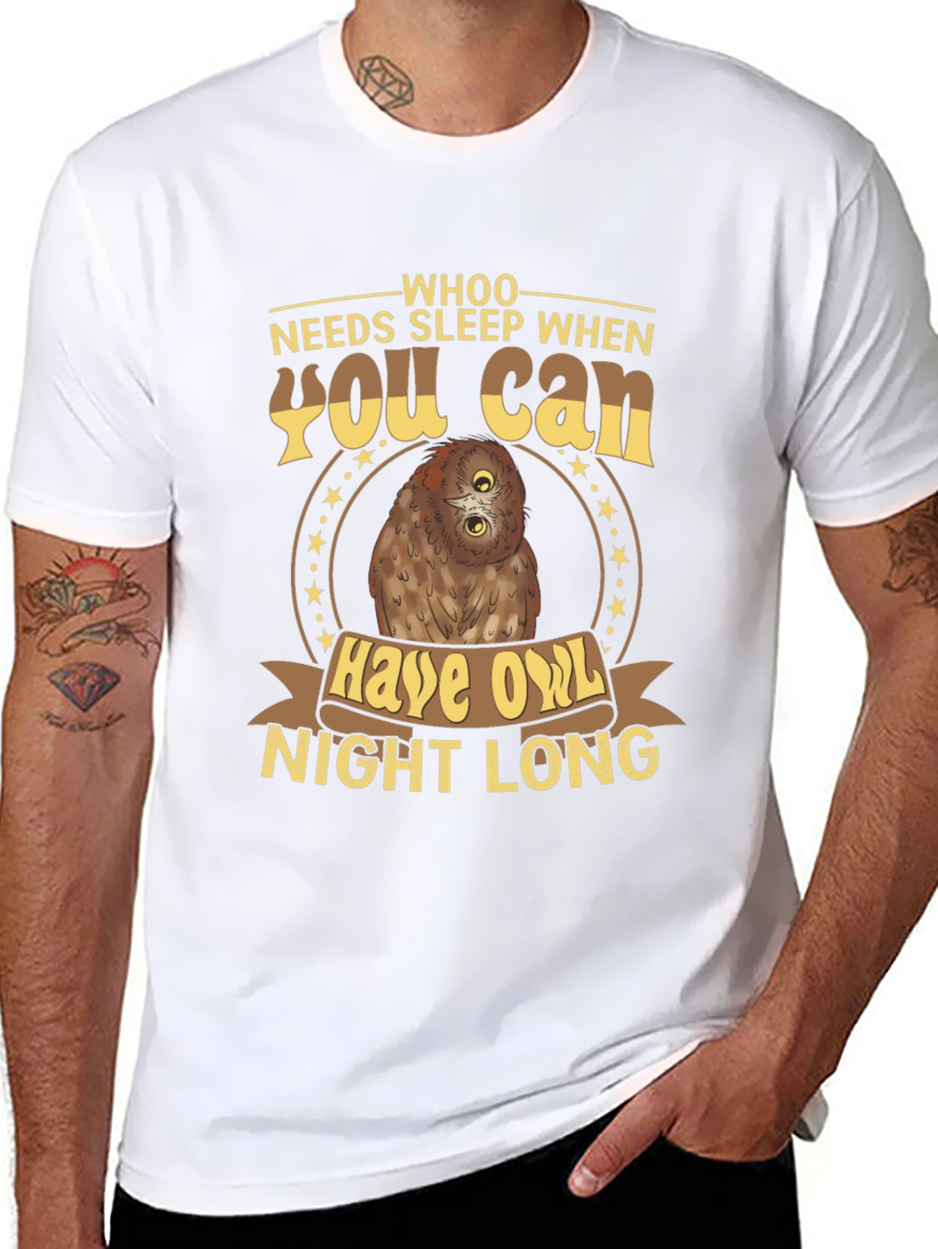 Whoo Needs Sleep Owl T-Shirt