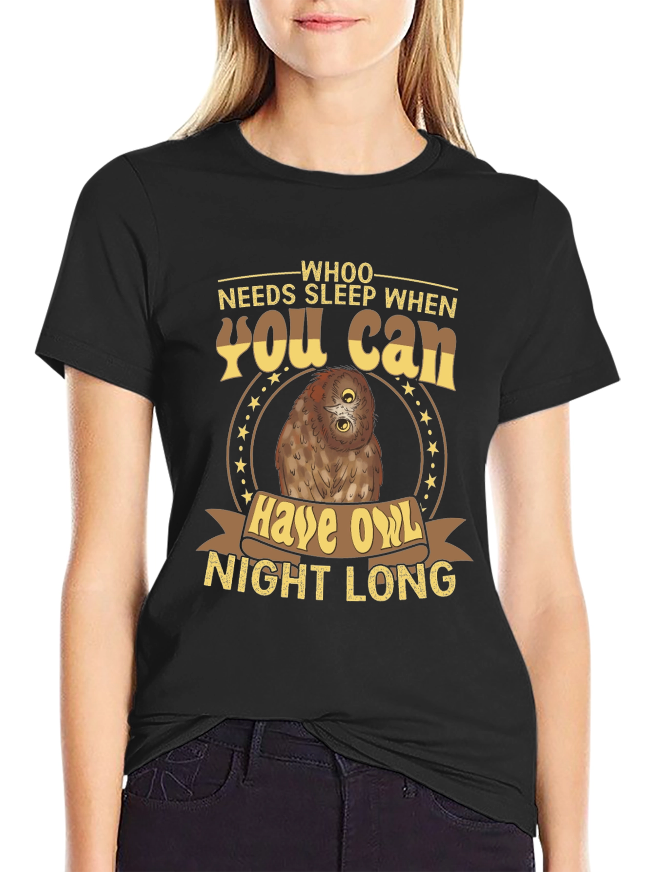 Whoo Needs Sleep Owl T-Shirt