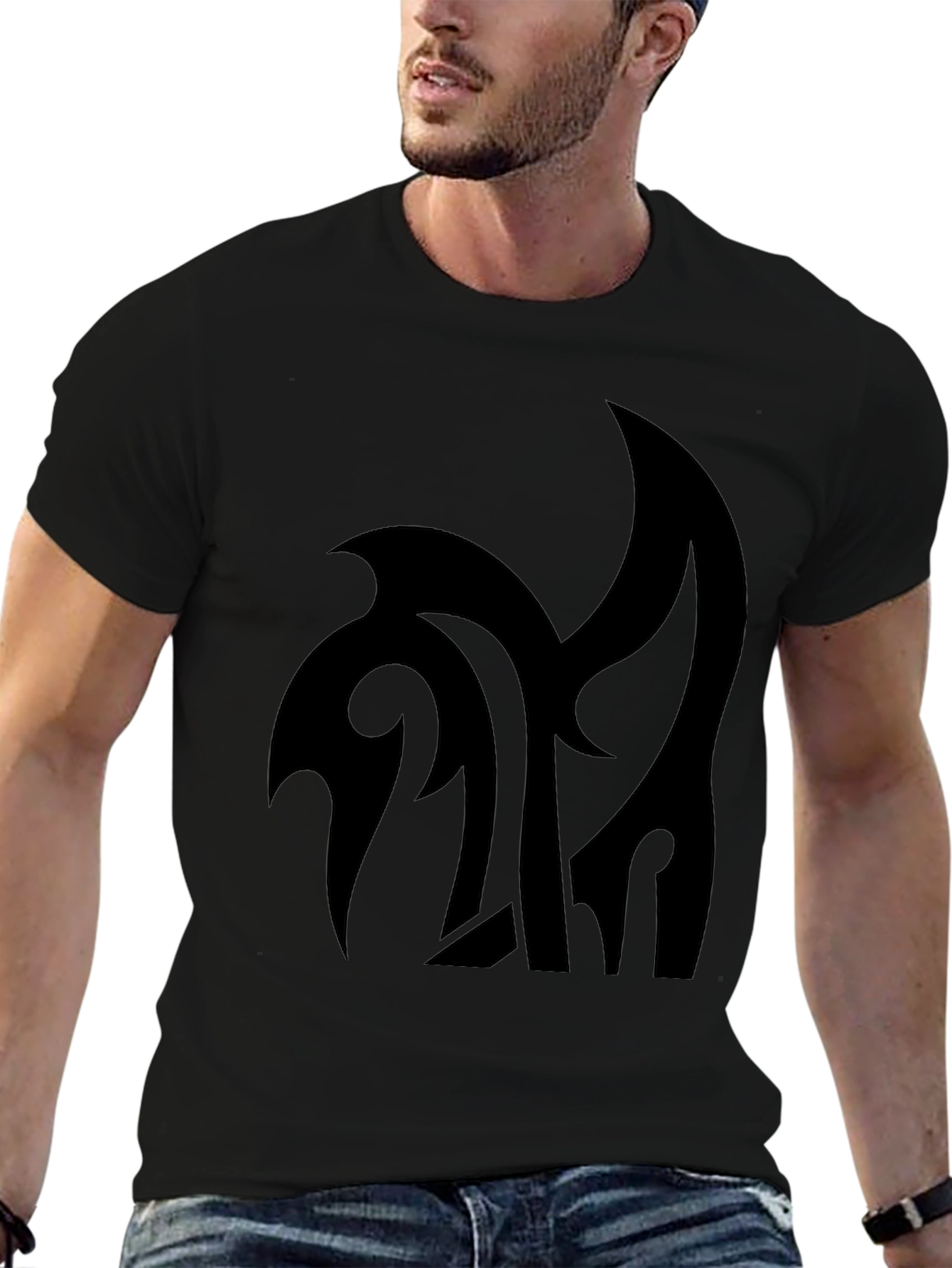 Stylish Black Graphic Tee - Modern Design