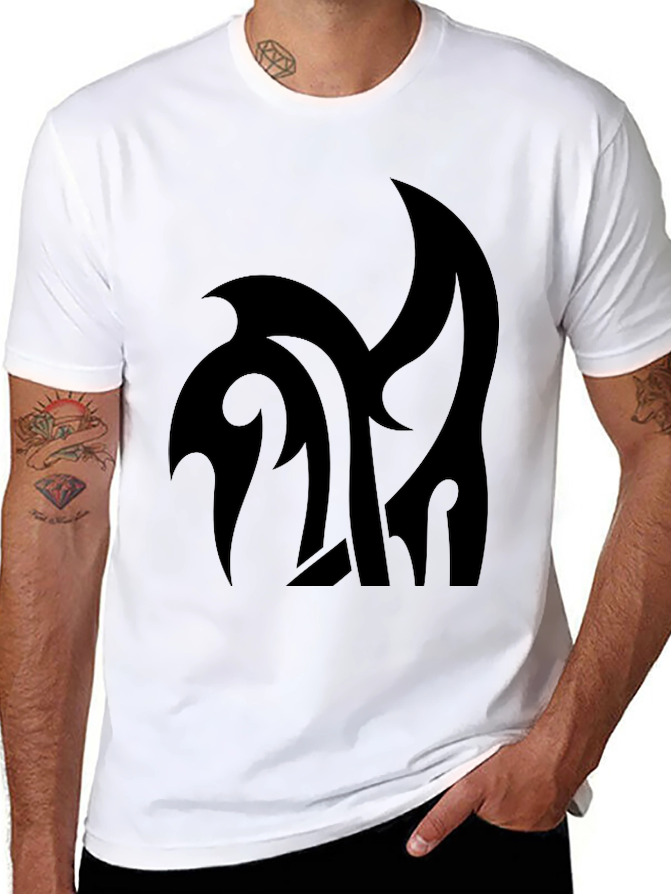 Stylish Black Graphic Tee - Modern Design