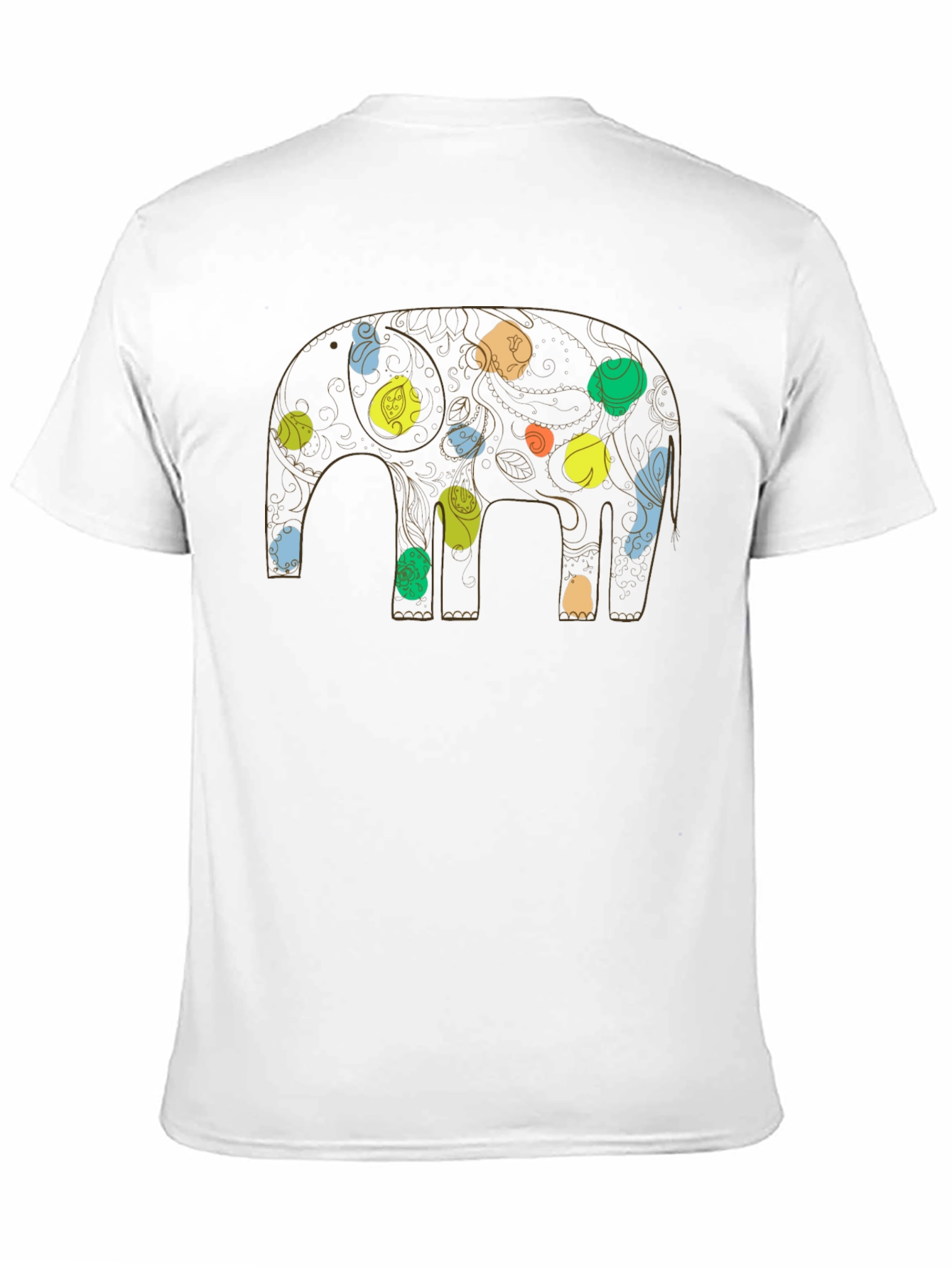 Elephant Art Print Black Graphic Tee