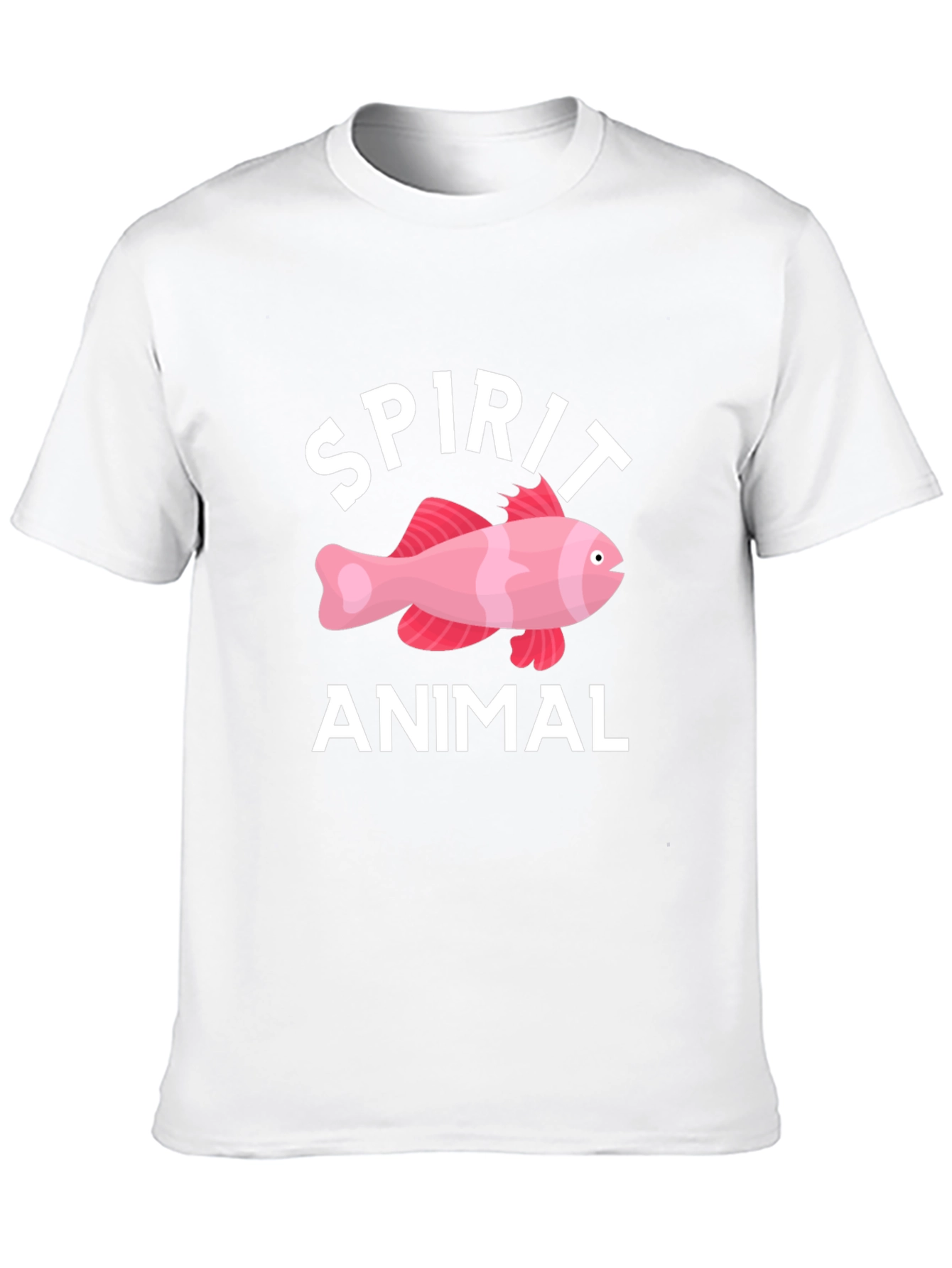 Spirit Animal Fish Graphic Tee - Black Cotton T-Shirt