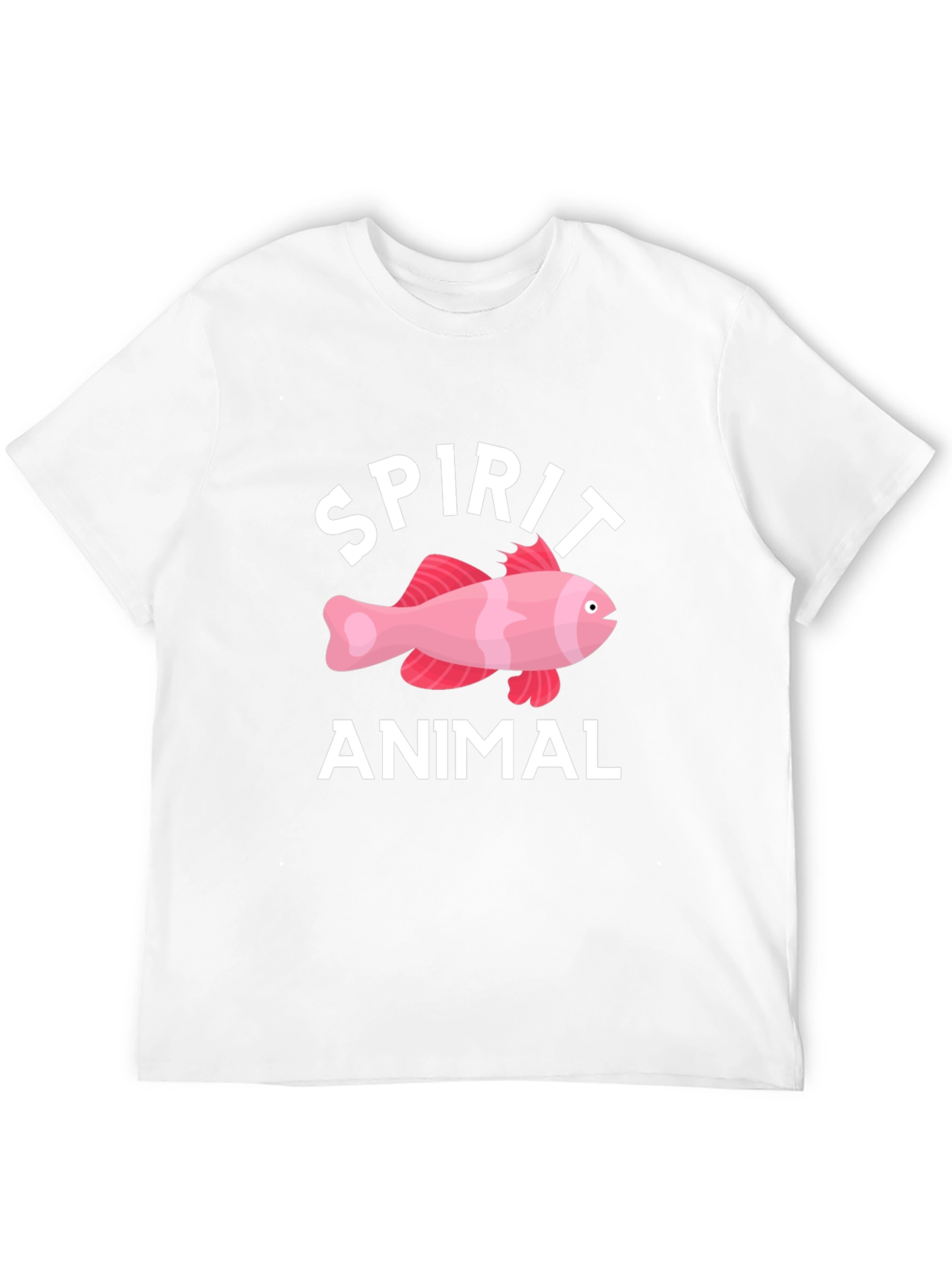 Spirit Animal Fish Graphic Tee - Black Cotton T-Shirt