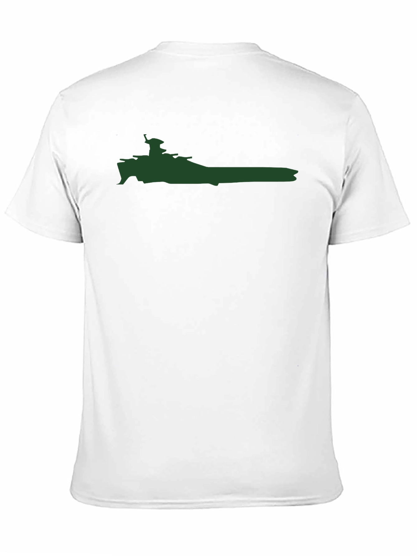 Battleship Silhouette Graphic Tee - Military Style