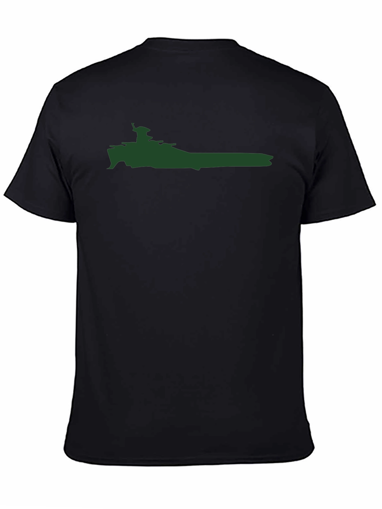 Battleship Silhouette Graphic Tee - Military Style