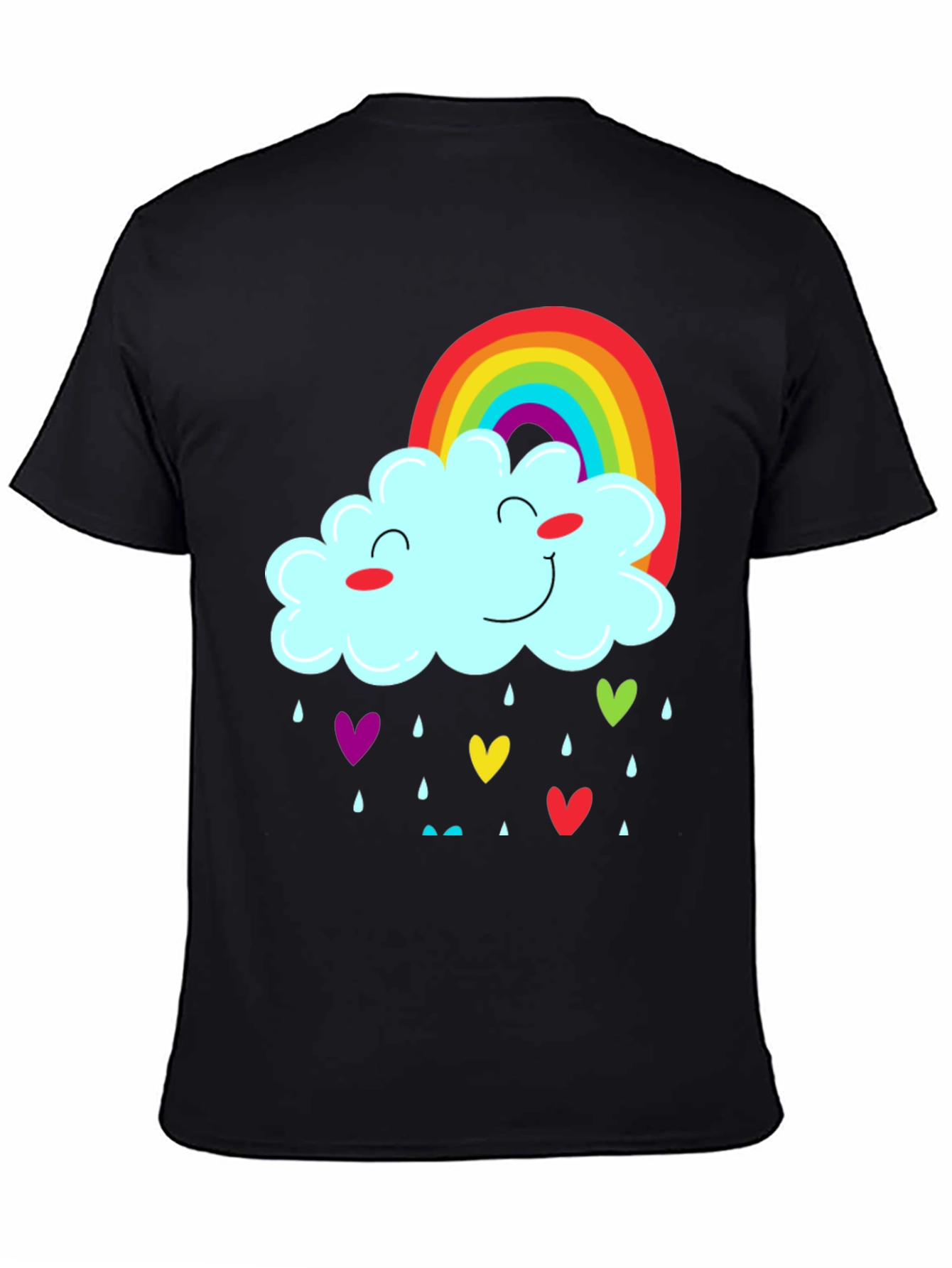 Rainbow Cloud Heart Rain T-Shirt