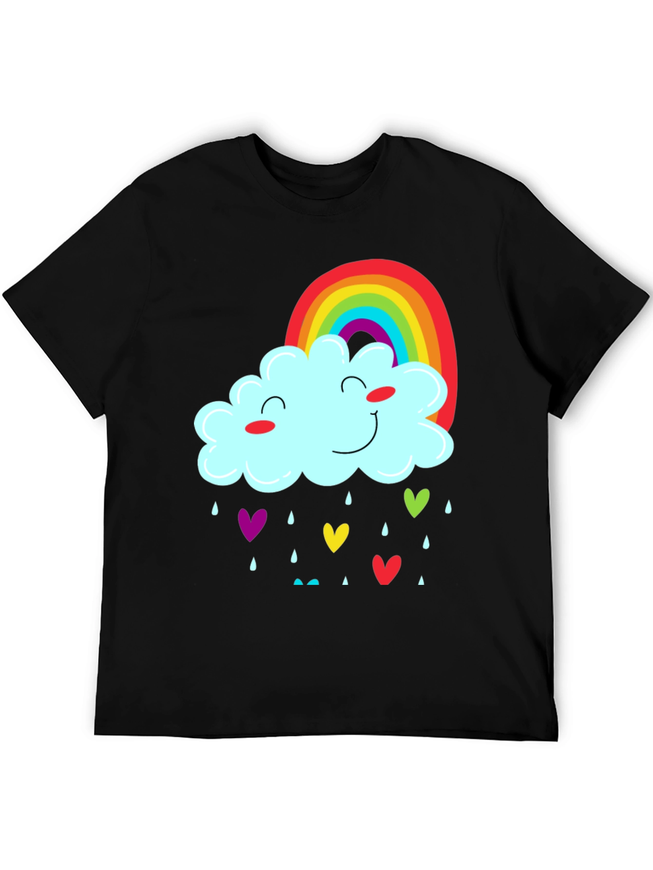 Rainbow Cloud Heart Rain T-Shirt