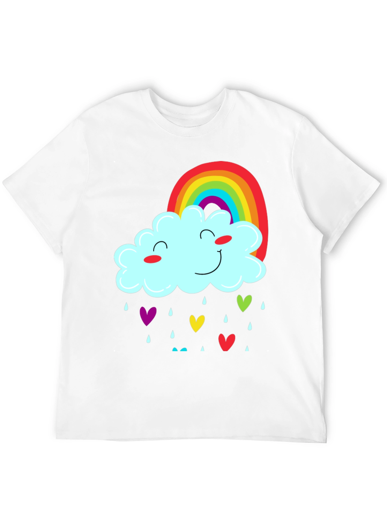 Rainbow Cloud Heart Rain T-Shirt
